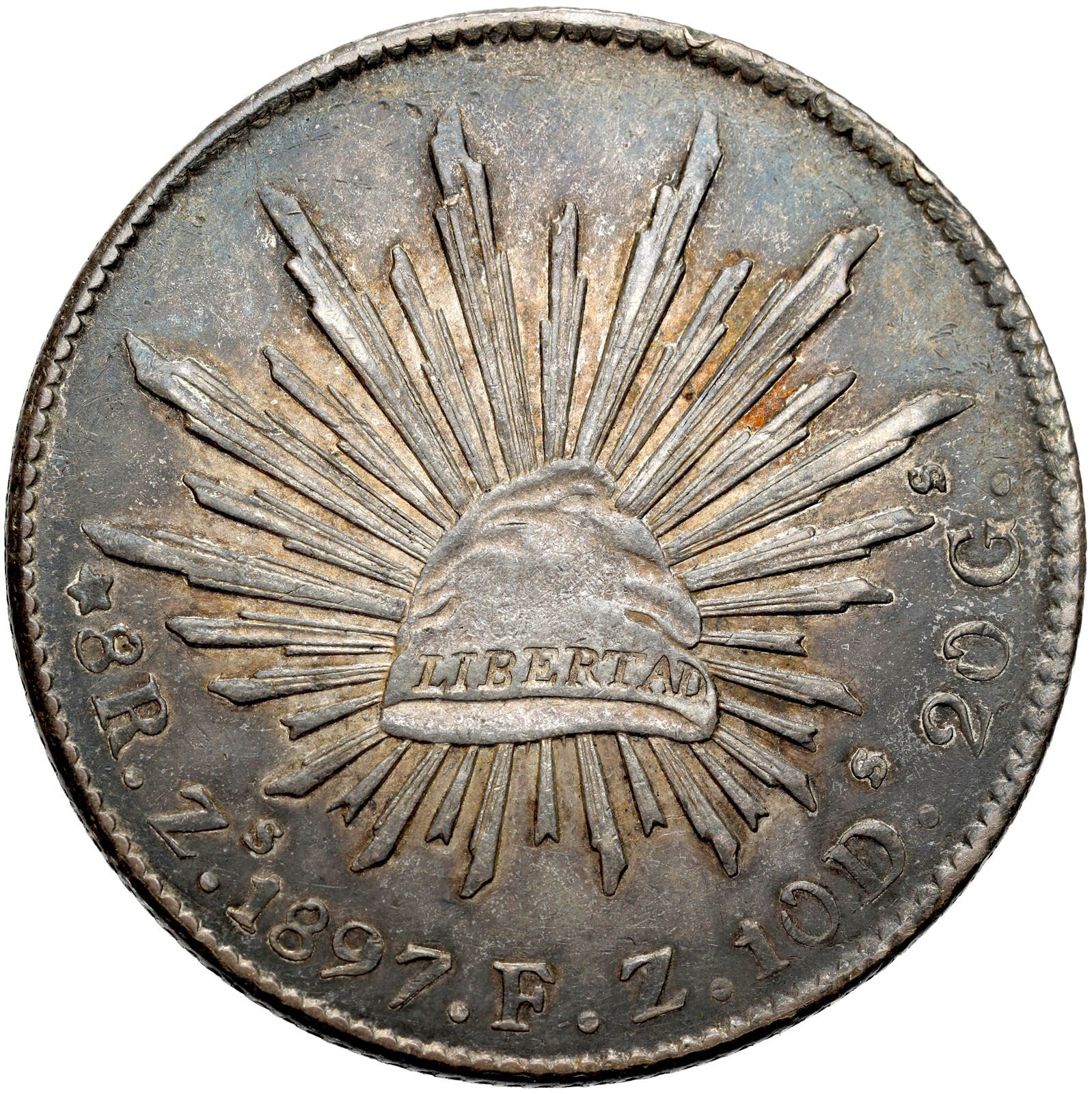 Meksyk. 8 reali 1897 Zs, Zacatecas