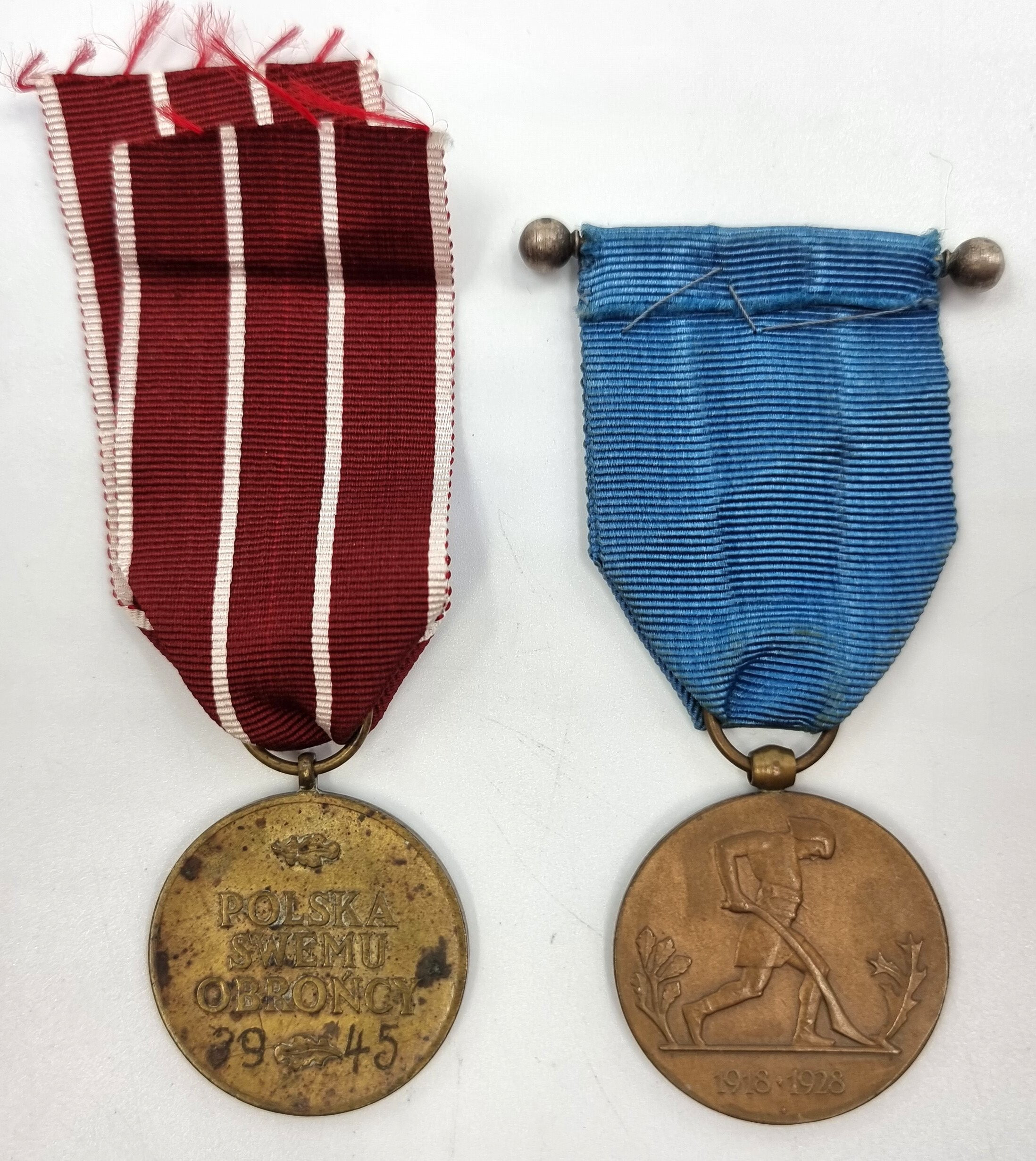 II RP. Medal Polska Swemu obrońcy i X-lecie 1928 Piłsudski, zestaw 2 sztuk  