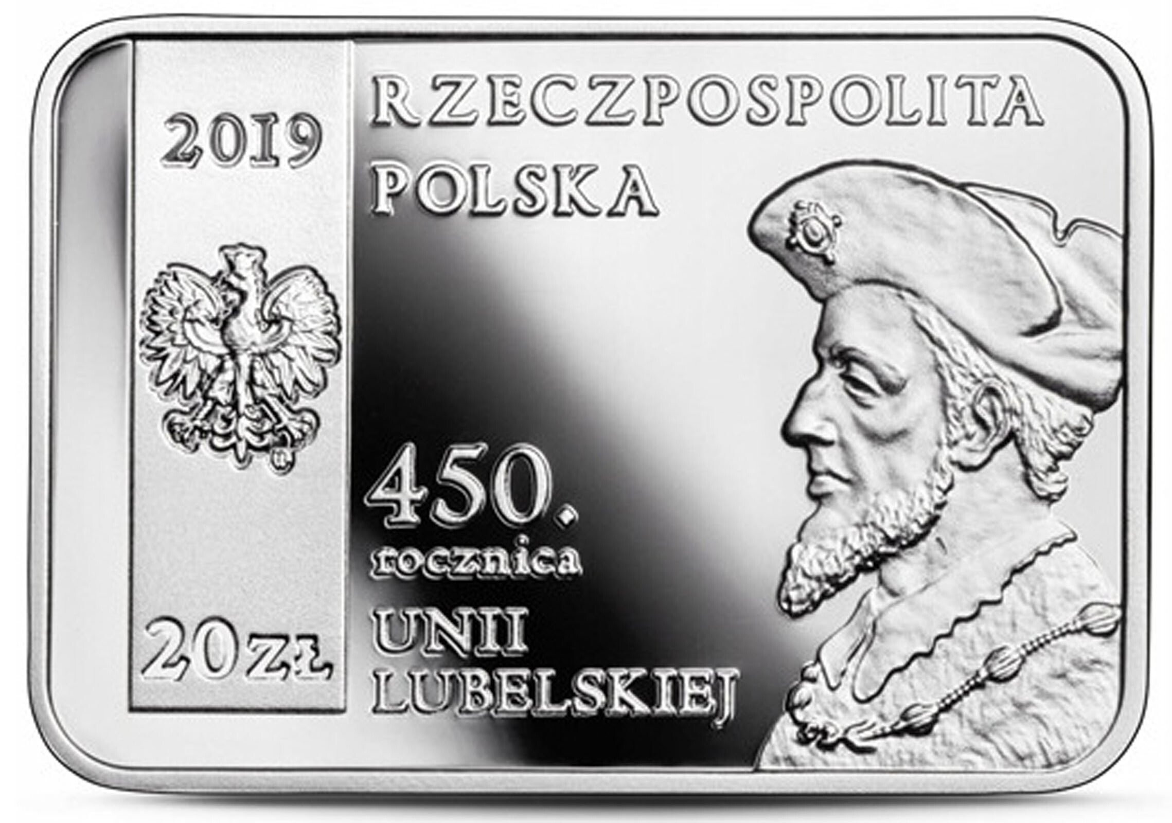 20 złotych 2019 - 450 Rocznica Unii Lubelskiej