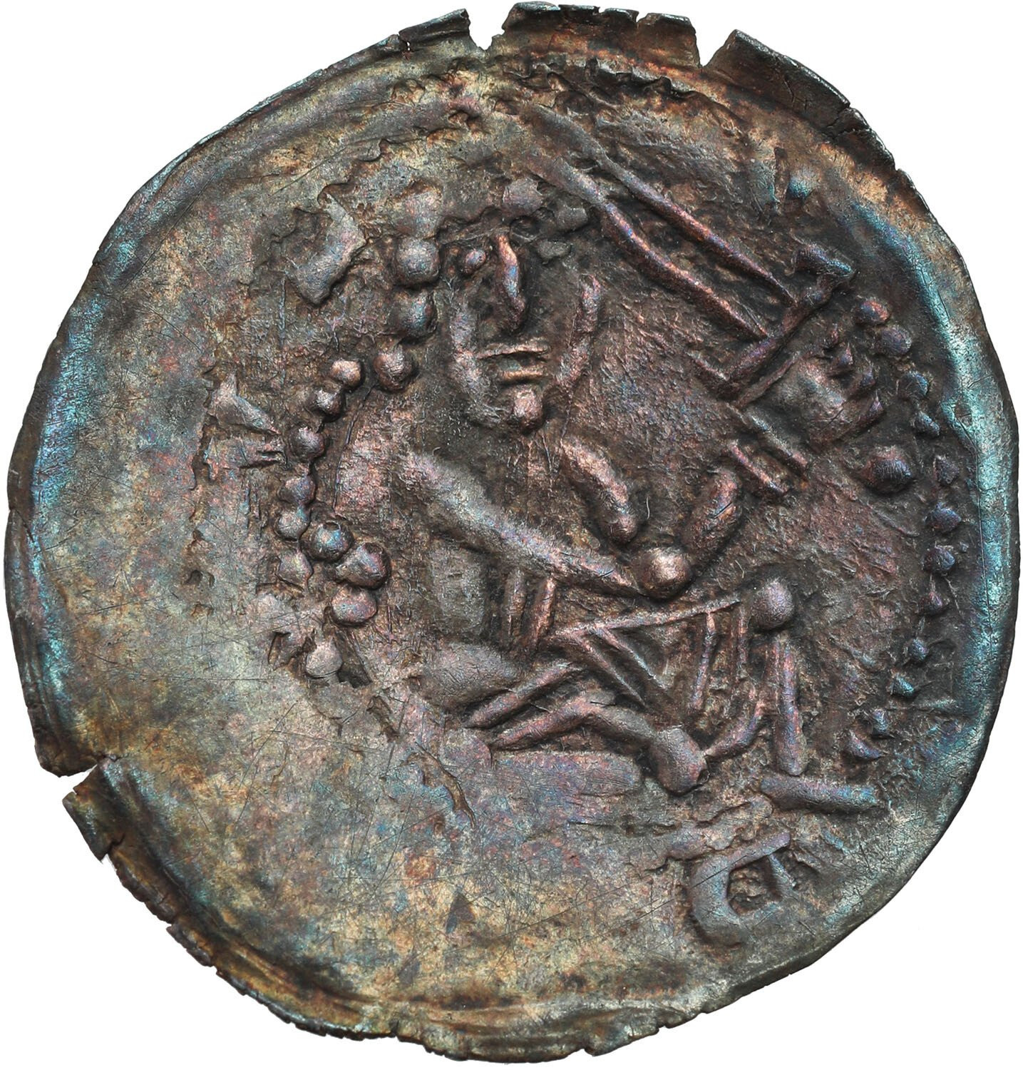 Wielkopolska, Przemysł I (1247-1257) i Bolesław Pobożny (1239-1279). Denar brakteatowy 1239-1249, Gniezno - RZADKOŚĆ