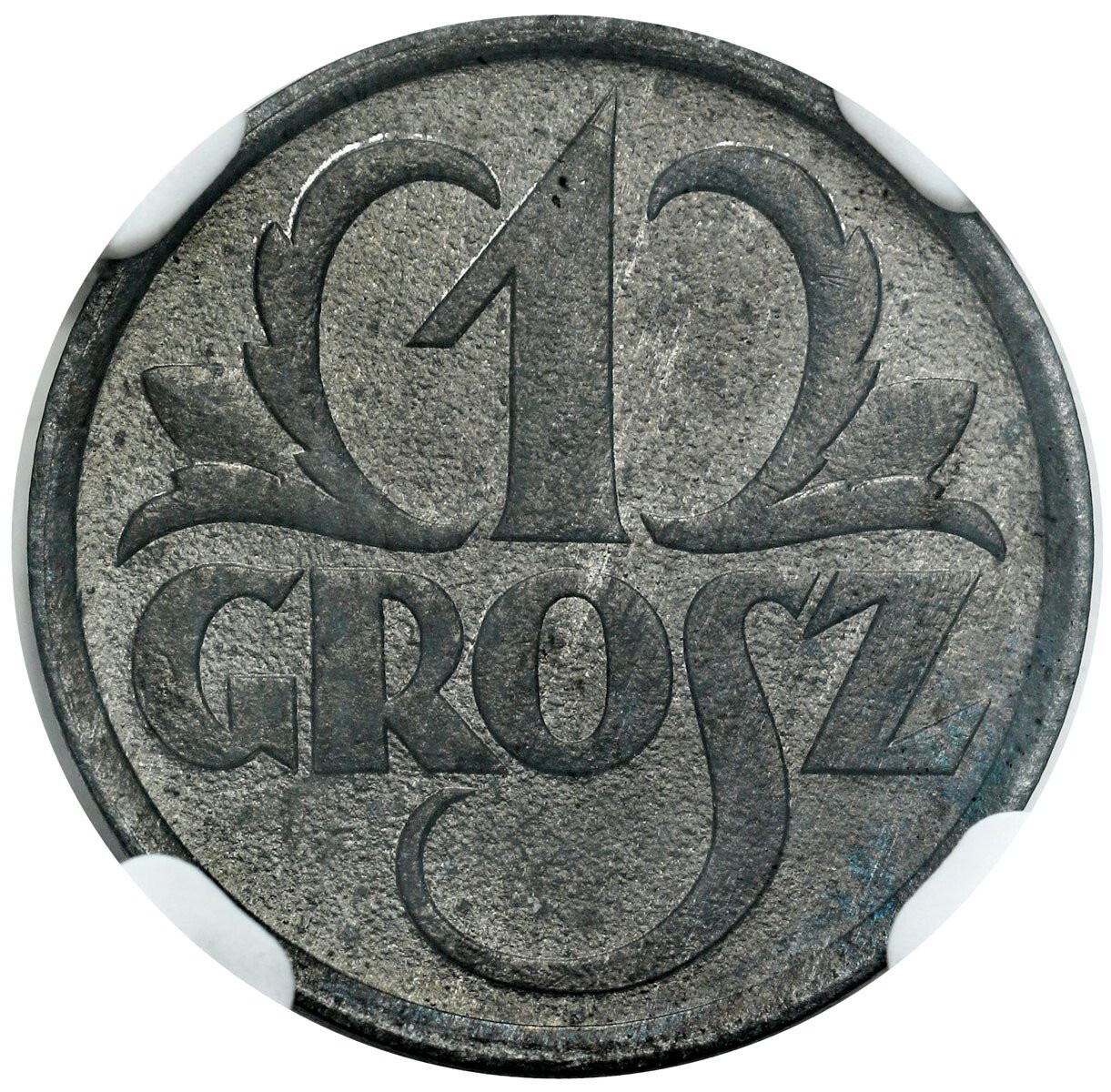 Generalna Gubernia. 1 grosz 1939 cynk NGC MS64