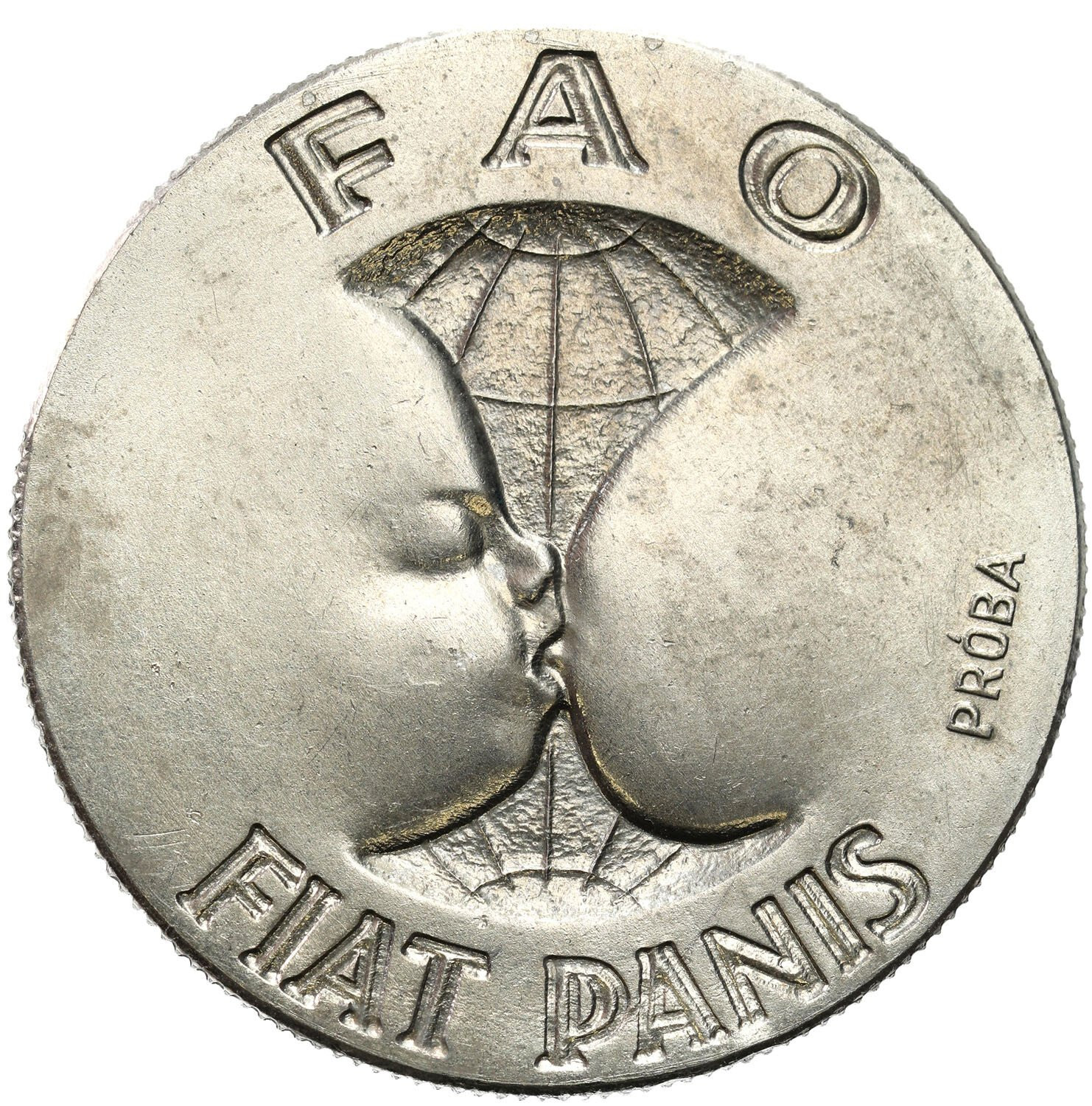 PRL. PRÓBA Nikiel 10 złotych 1971 - FAO fiat panis