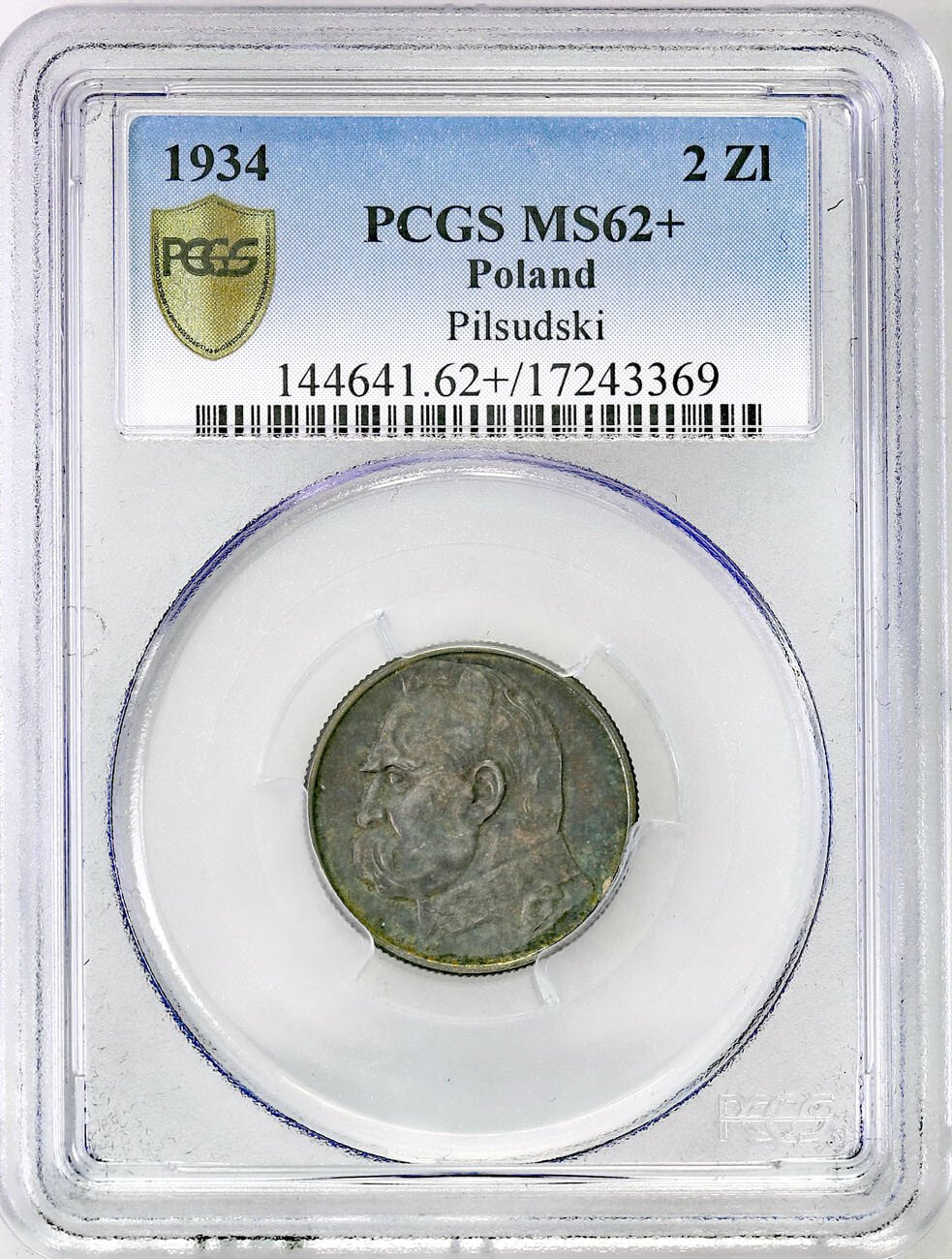 II RP. 2 złote 1934 Piłsudski PCGS MS62+ – PIĘKNE