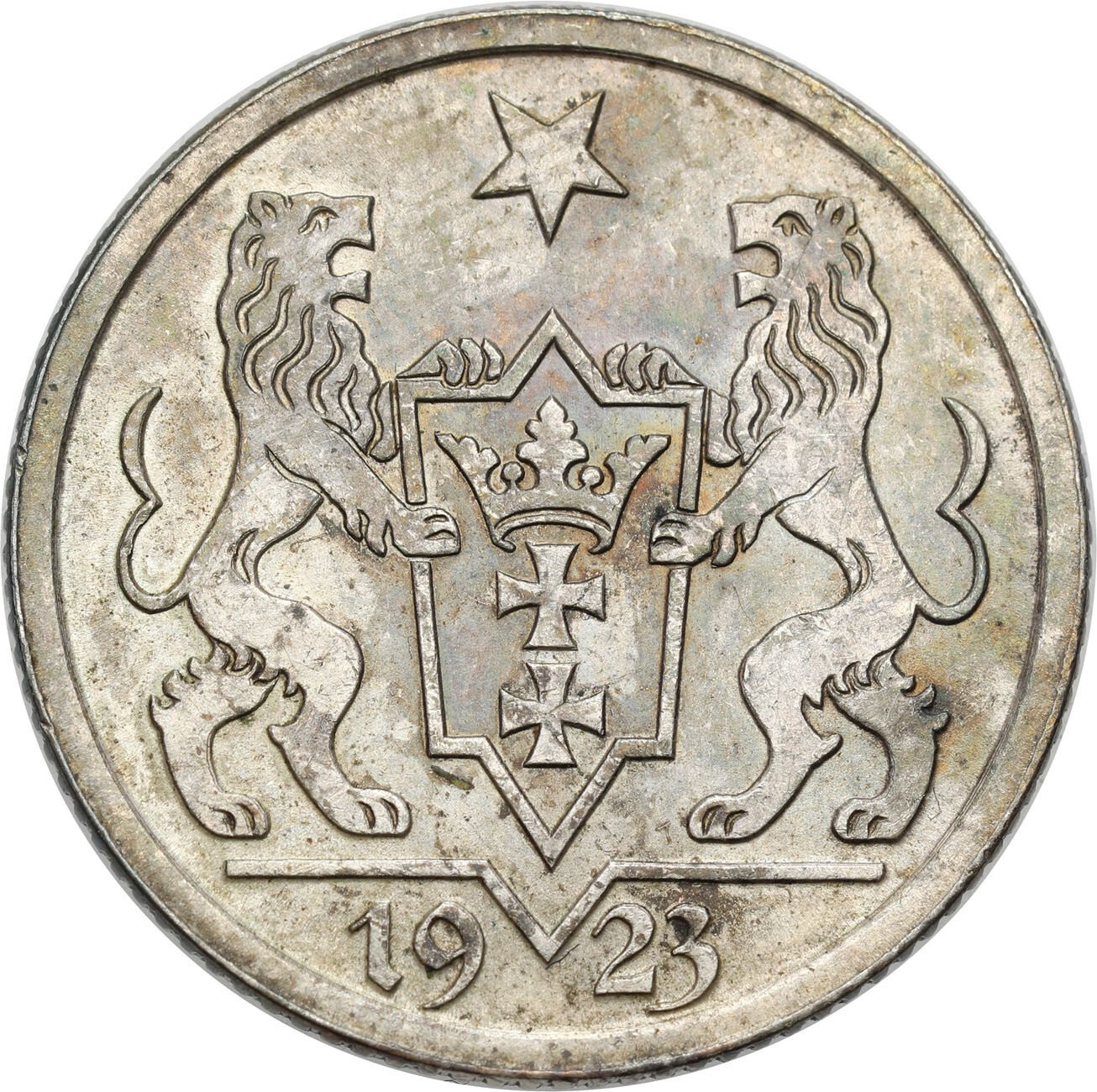 Wolne Miasto Gdańsk. 1 Gulden 1923 - PIĘKNY