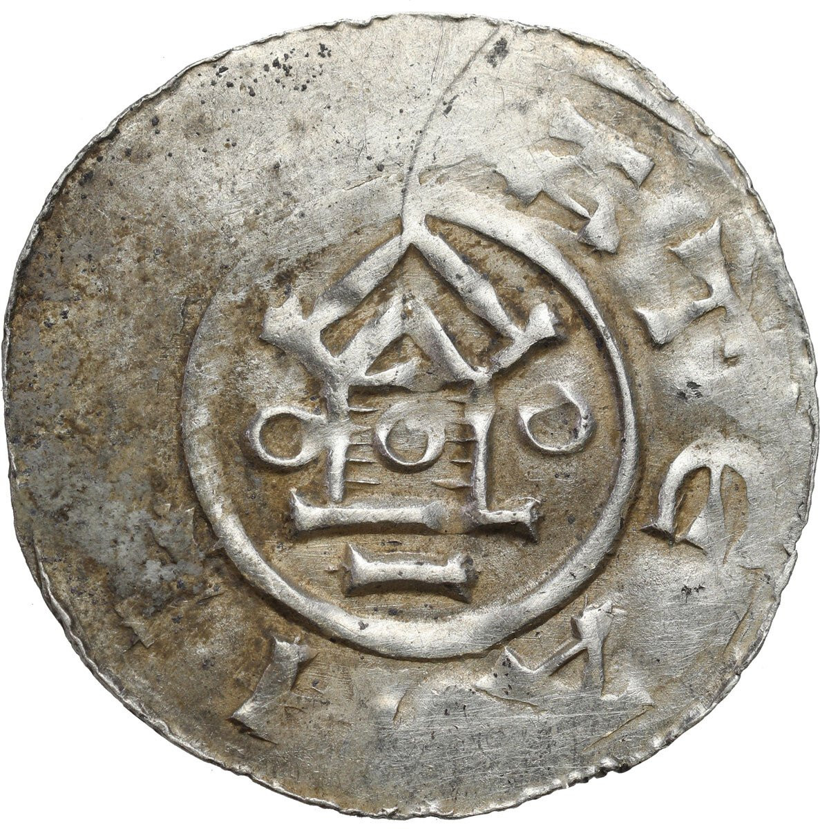 Niemcy, Saksonia - Otto III (983–1002). Denar typu OAP – naśladownictwo? 