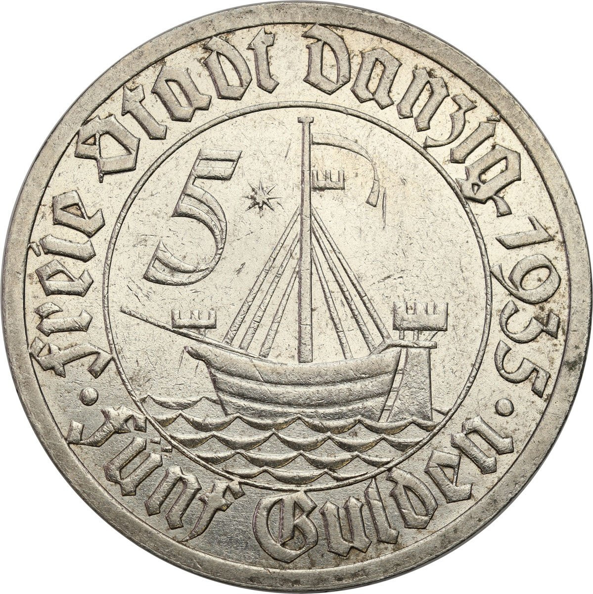 Wolne Miasto Gdańsk/Danzig. 5 Guldenów 1935 Koga - RZADKIE