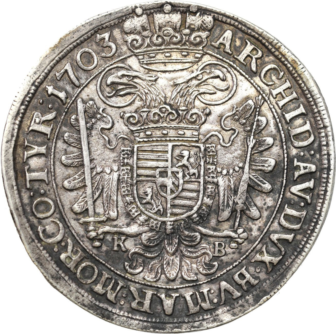 Węgry. Leopold I (1658–1705). 1/2 talara 1703 KB, Kremnica