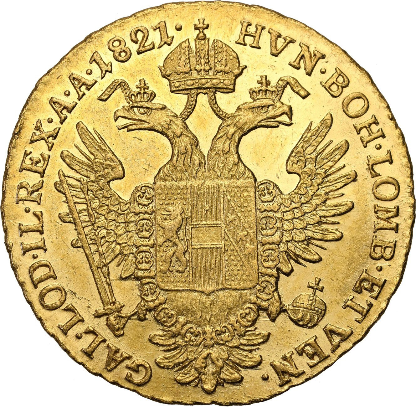Austria. Franciszek II Habsburg (1792-1835). Dukat 1821 B, Kremnica