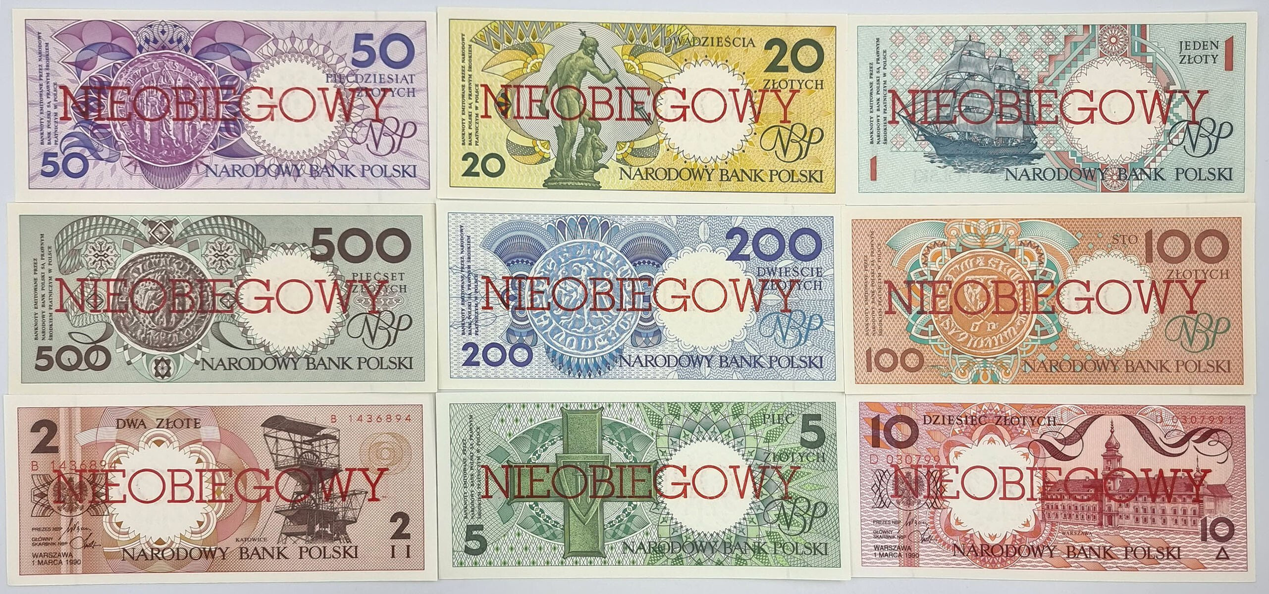 Miasta Polskie komplet 1-500 złotych NIEOBIEGOWY