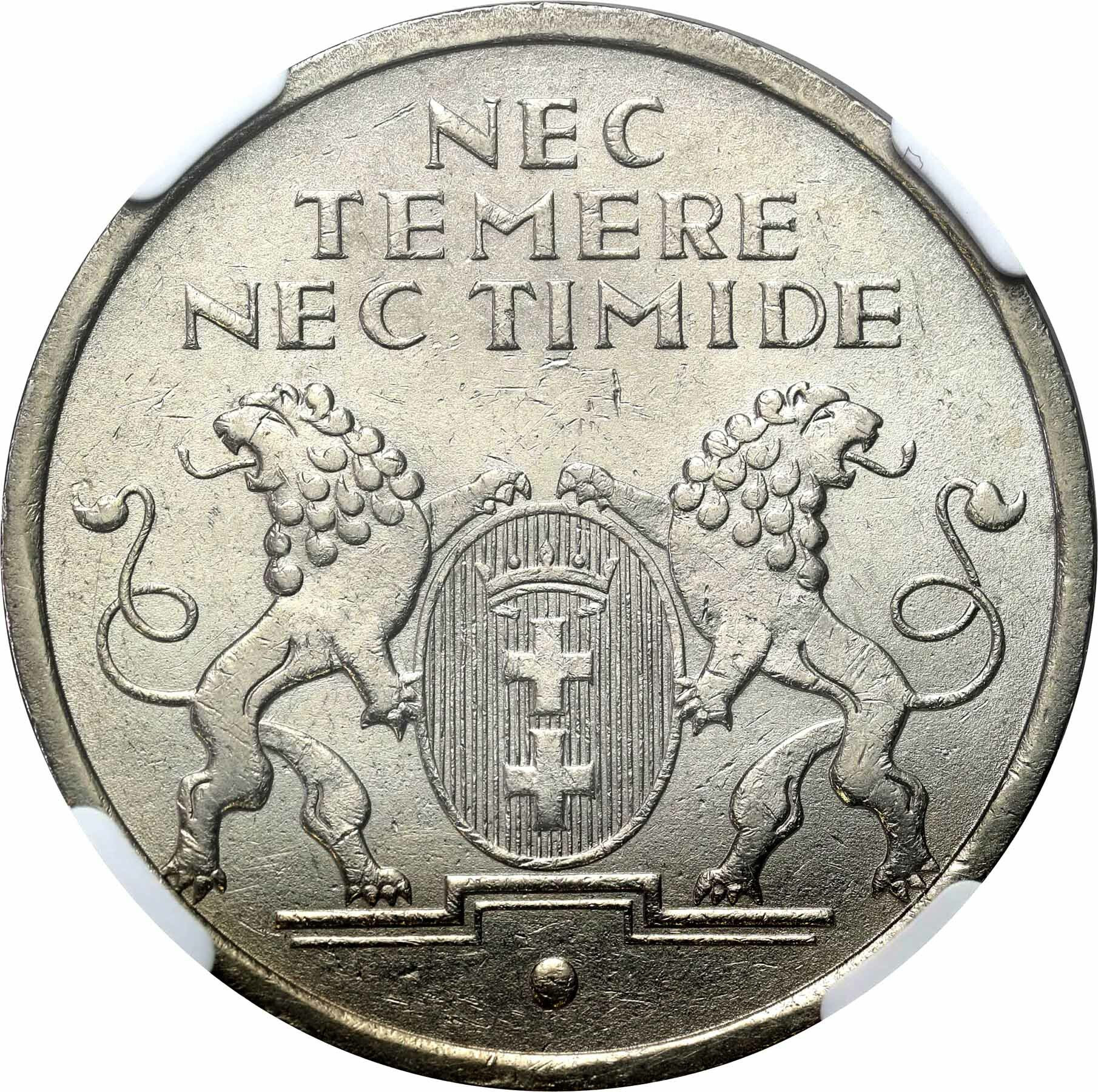 Wolne Miasto Gdańsk. 5 guldenów 1935 Koga NGC MS63 – WYŚMIENITE