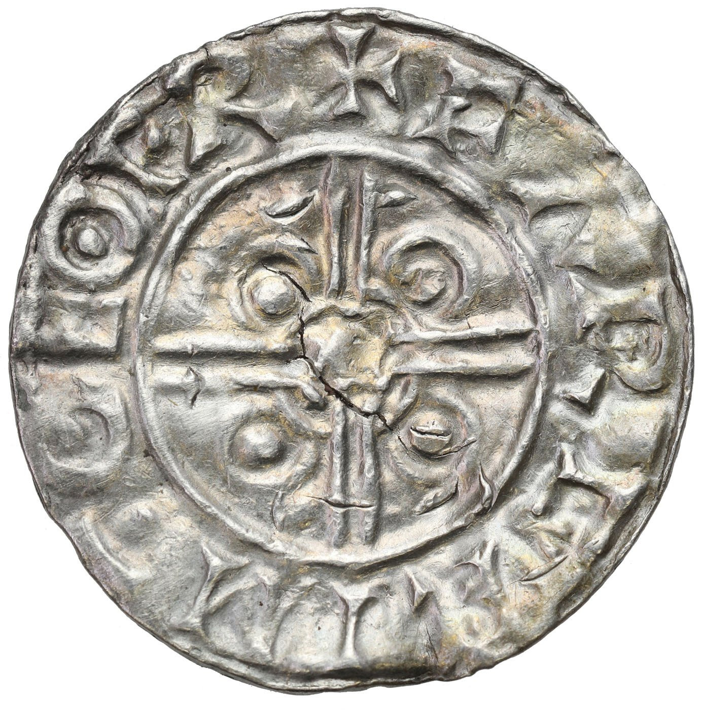 Anglia. Cnut (1016-1035). Denar typu Pointed Helmet