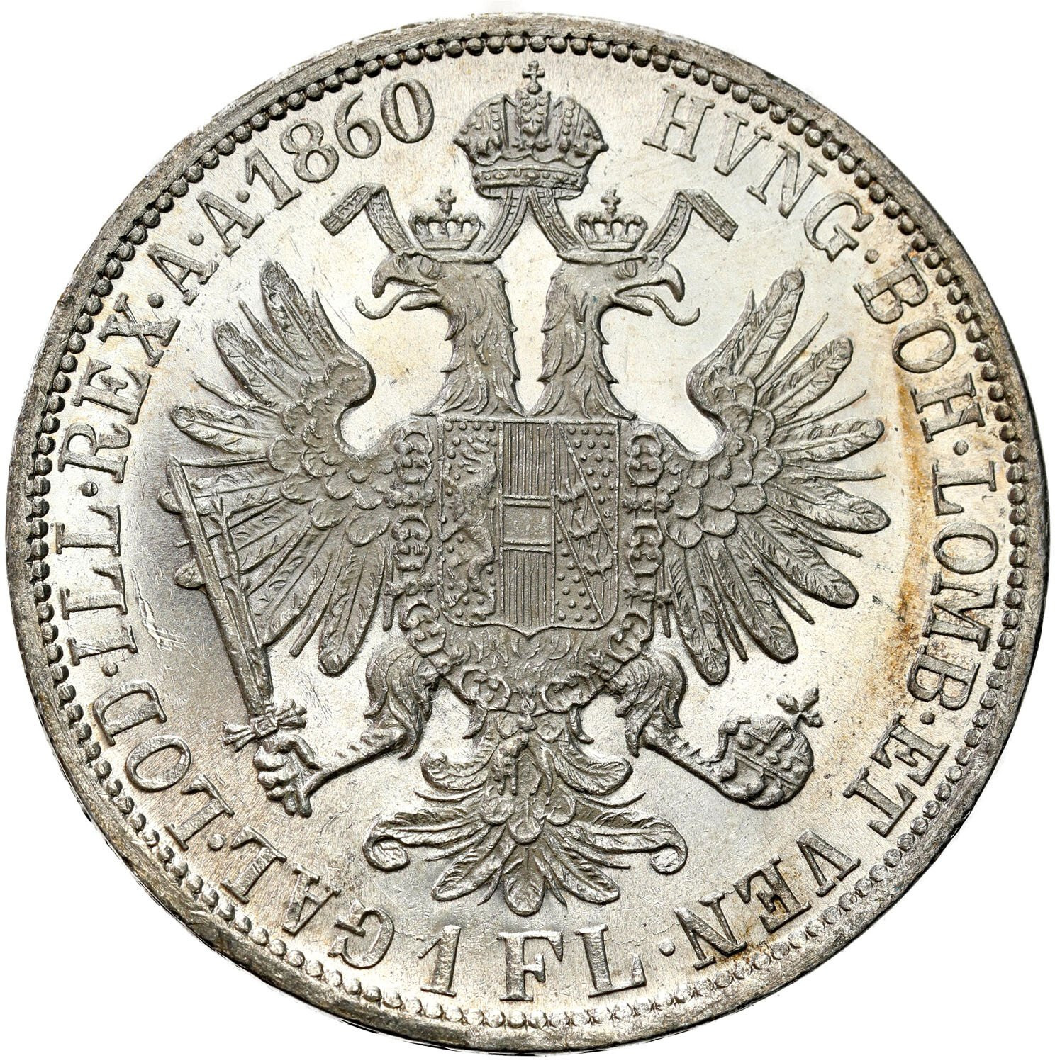 Austria. Franciszek Józef I (1848–1916). 1 floren 1860, Wiedeń