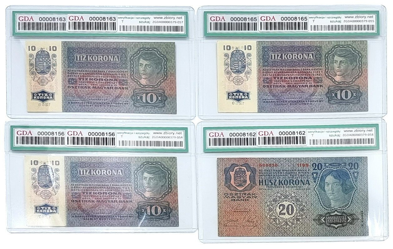 Austria. 10-20 koron 1919, zestaw 4 sztuk 