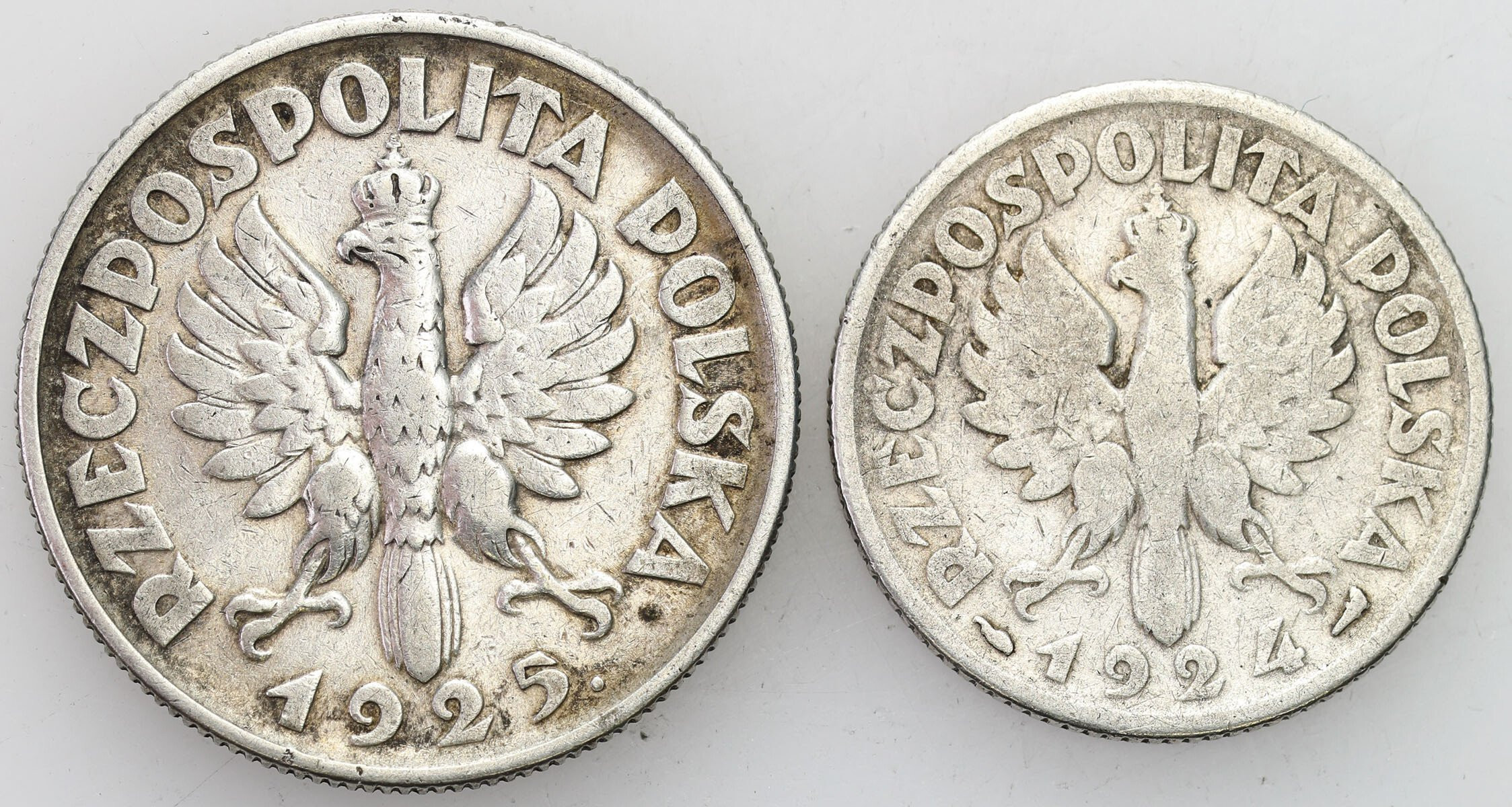 II RP. 1 złoty 1924 Paryż i 2 złote 1925, Londyn