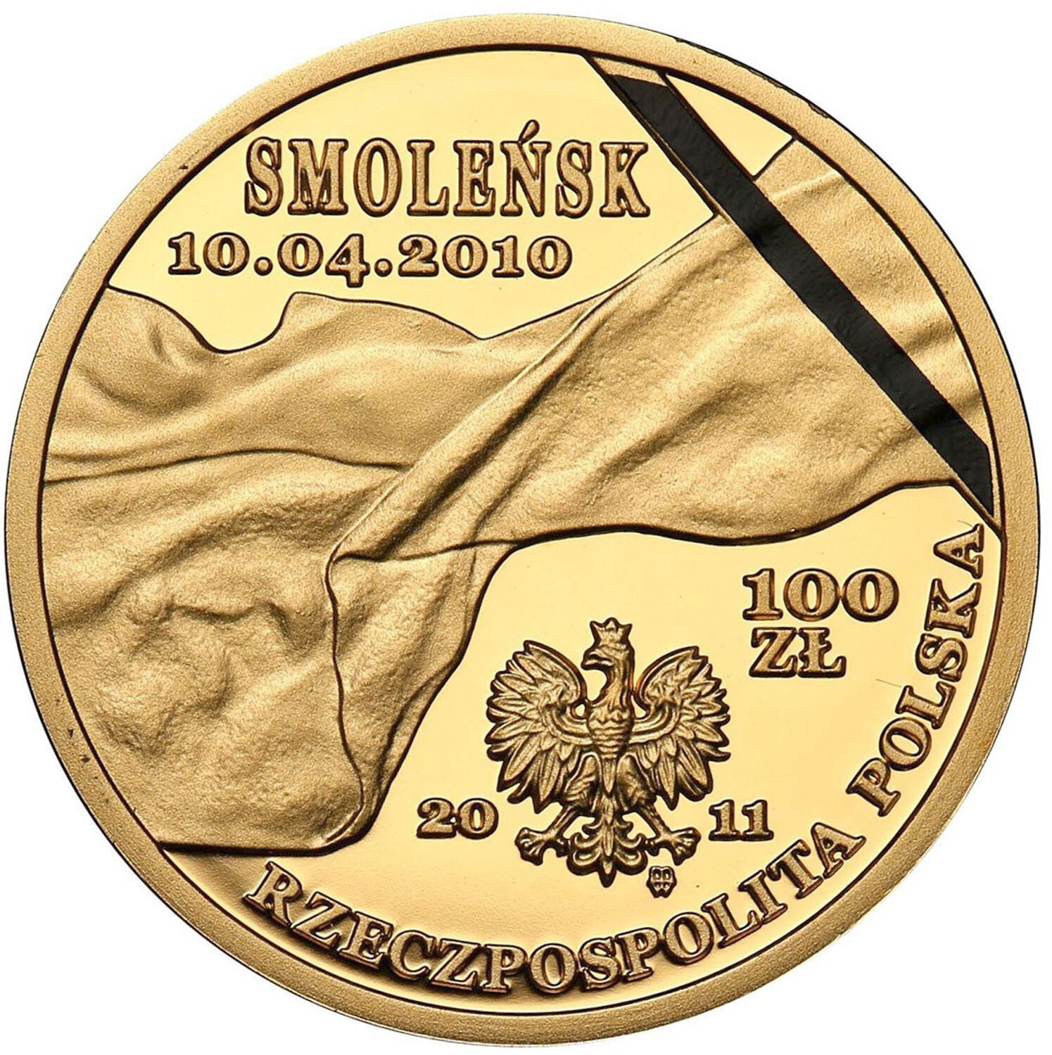 III RP. 100 złotych 2011 Smoleńsk - Para prezydencka Kaczyńscy