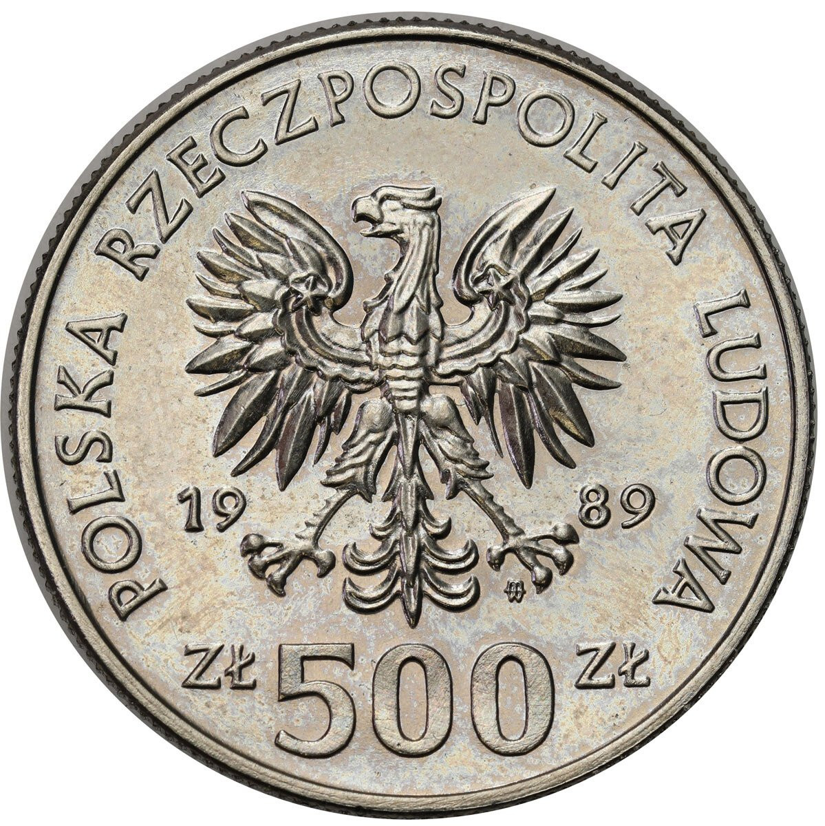 PRL. PRÓBA Nikiel 500 złotych 1989 – Wojna Obronna