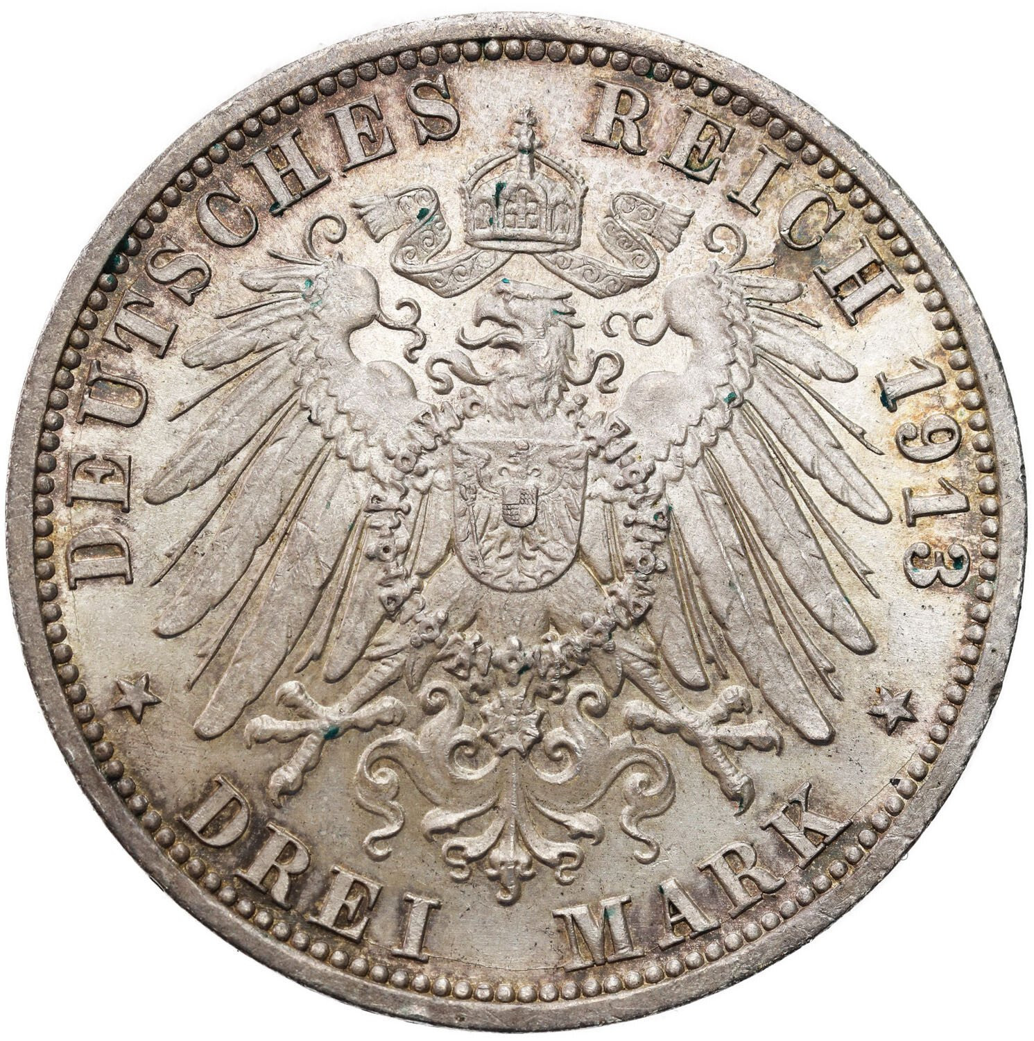 Niemcy, Prusy. Wilhelm II (1888-1918). 3 marki 1913 A, Berlin - PIĘKNE