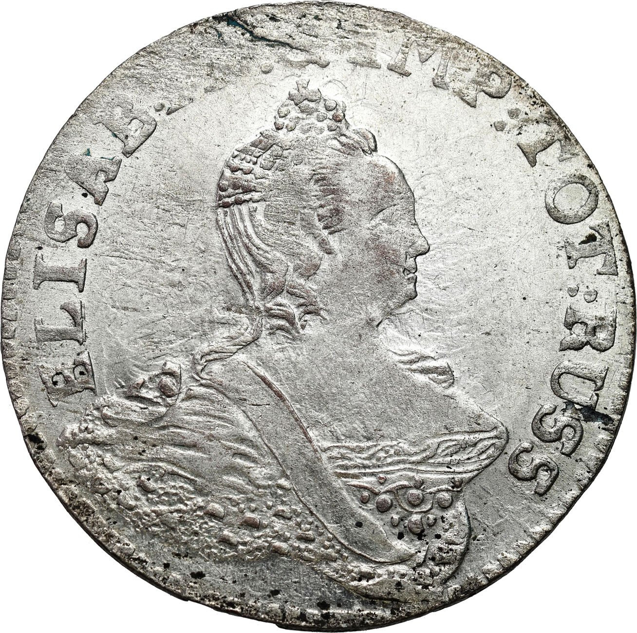 Rosja. Elżbieta. Szóstak (6 groszy) 1761, Królewiec - PIĘKNY