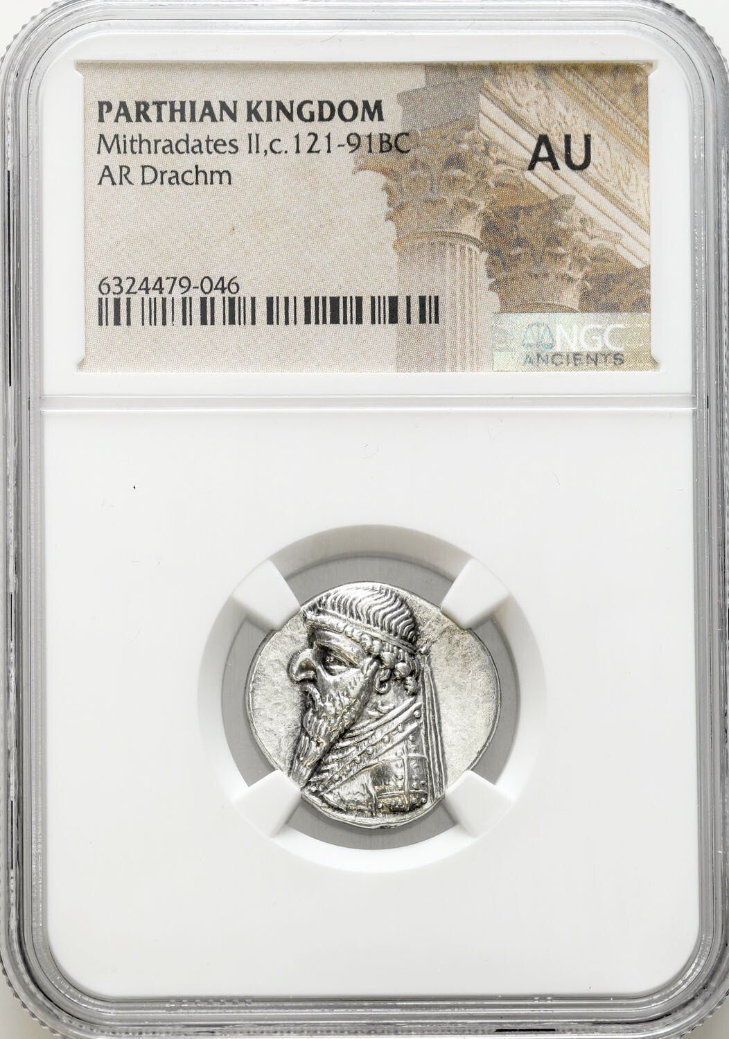 Antyk. Partia. Mitrydates II 121-91 p.n.e. AR Drachma NGC AU