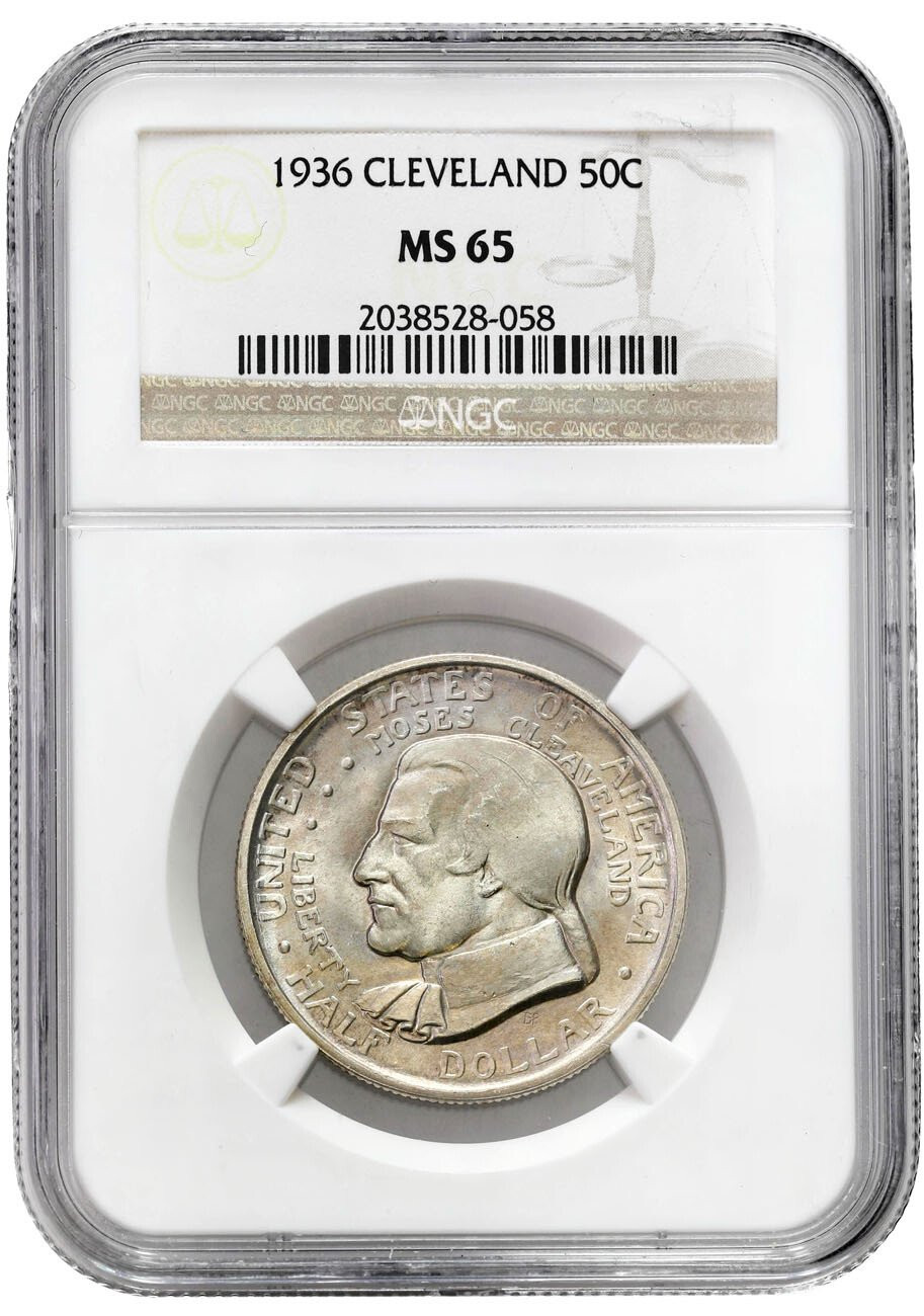 USA. 1/2 dolara (50 centów) 1936 - Cleveland, Filadelfia NGC MS65 - PIĘKNE