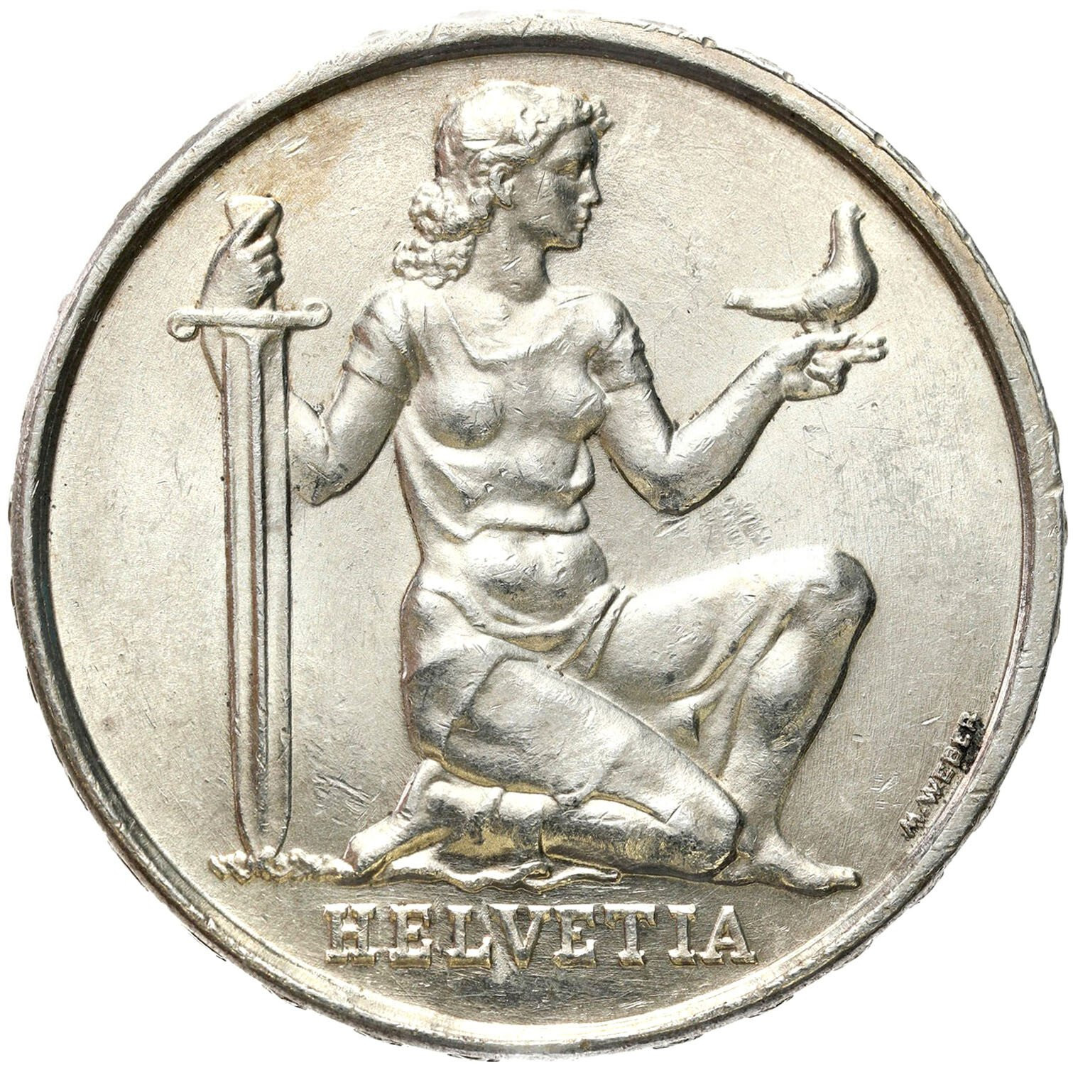 Szwajcaria. 5 franków 1936 B, Berno – RZADSZE
