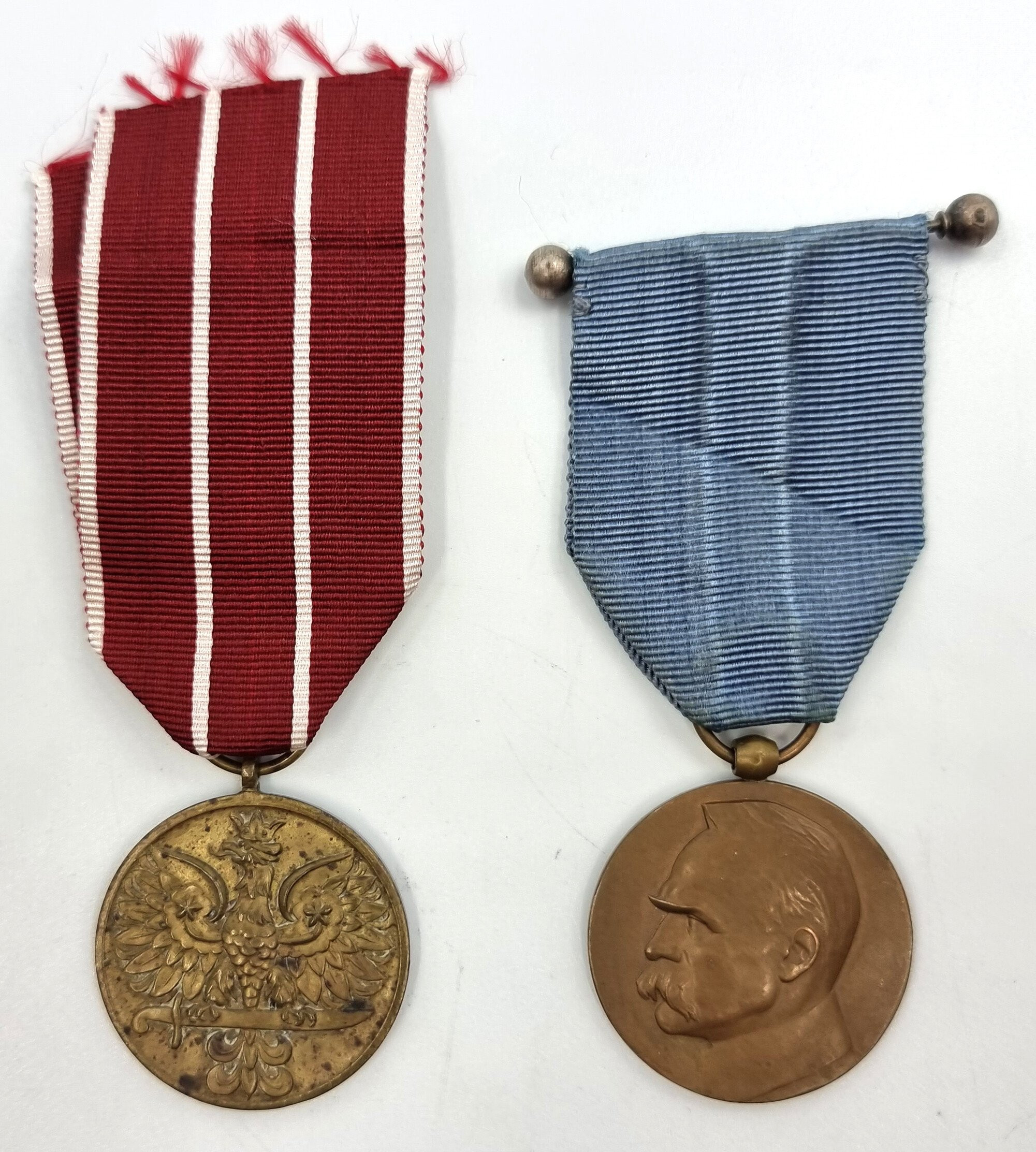 II RP. Medal Polska Swemu obrońcy i X-lecie 1928 Piłsudski, zestaw 2 sztuk  