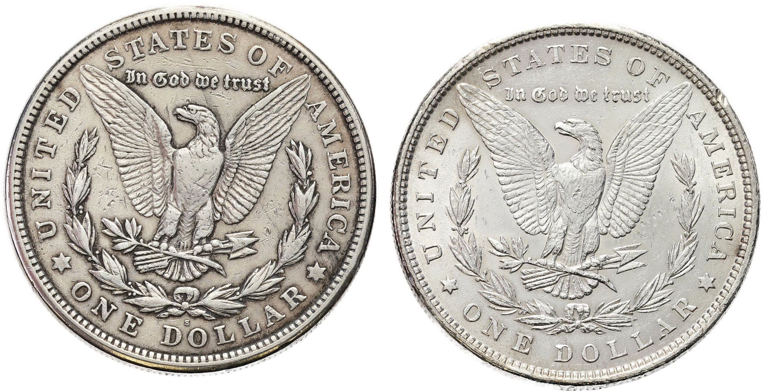 USA, Liberty 1 Dolar 1879 + 1921 Filadelfia – zestaw 2 sztuk