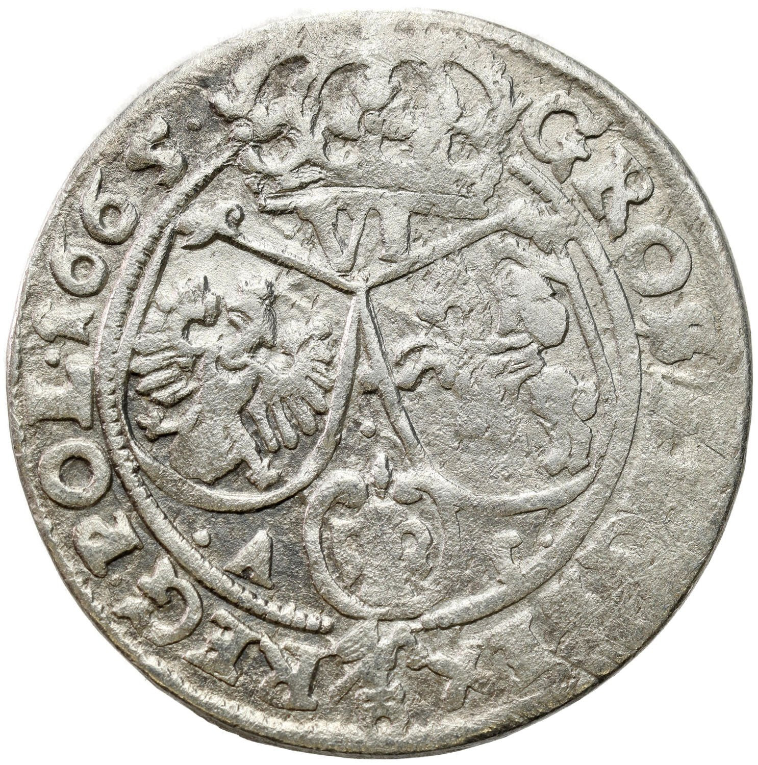 Jan II Kazimierz. Szóstak 1665 AT, Bydgoszcz - ex Pączkowski