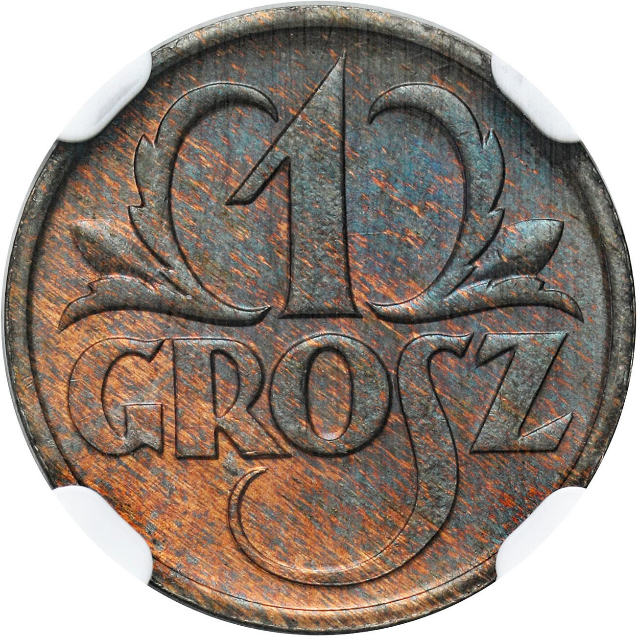 II RP. 1 grosz 1927 NGC MS65 RB (2MAX) – IDEALNY