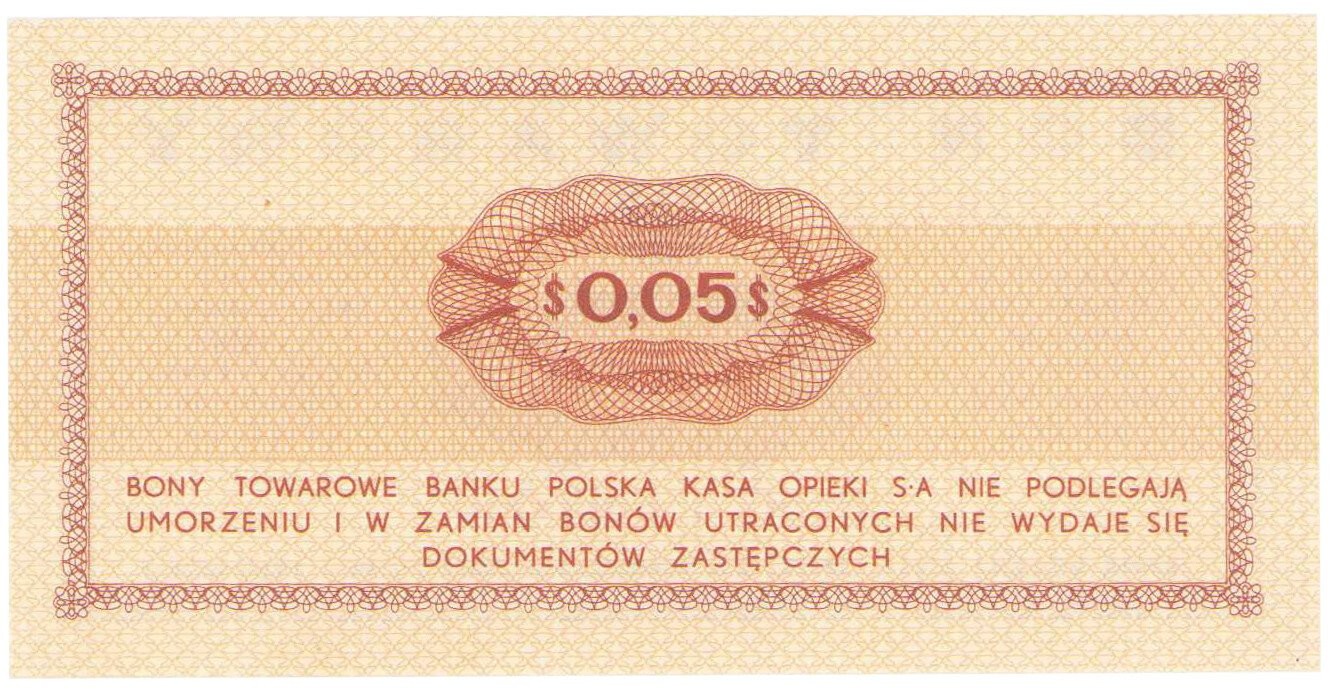 Bank PKO S.A. Bon na 5 centów 1969 seria Ea - PIĘKNE