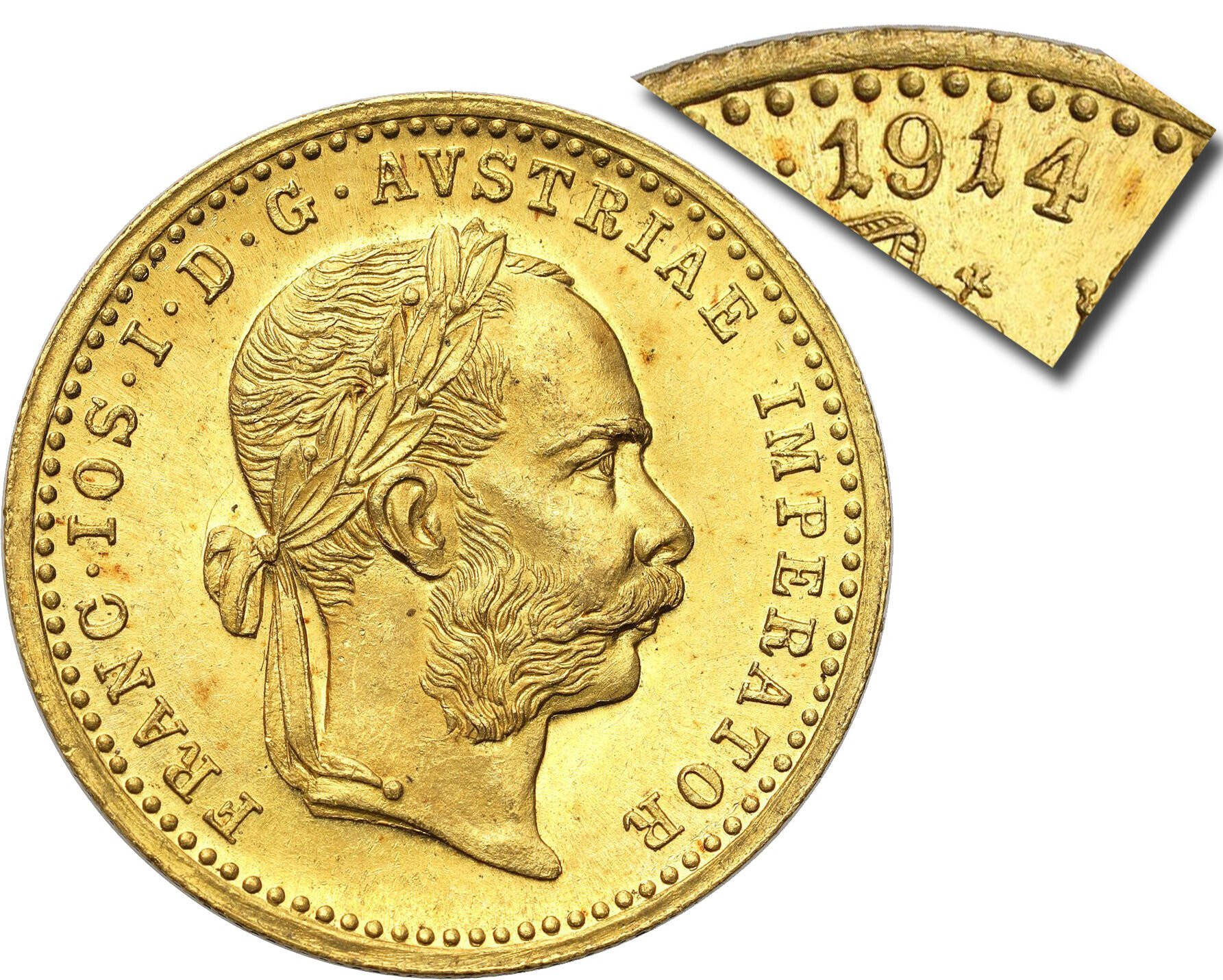  Austria. Franciszek Józef I (1848-1916). Dukat 1914, Wiedeń - STARE BICIE