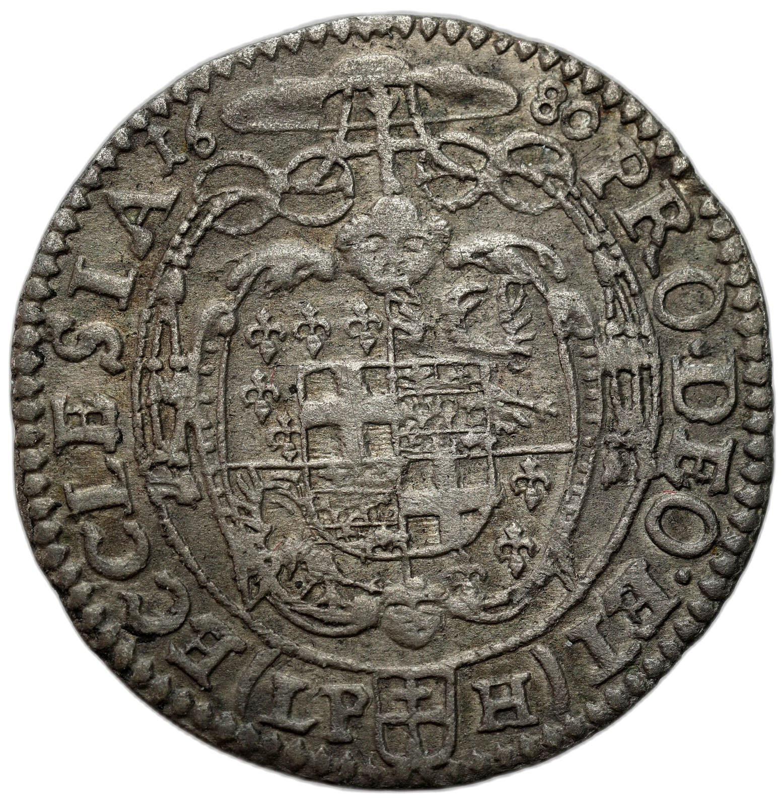 Śląsk, Księstwo Nyskie biskupów wrocławskich. Fryderyk Heski (1671-1682). 6 krajcarów 1680, Nysa
