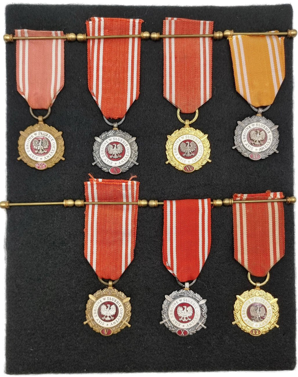 PRL. Medale Siły Zbrojne w Służbie Ojczyzny, zestaw 7 sztuk