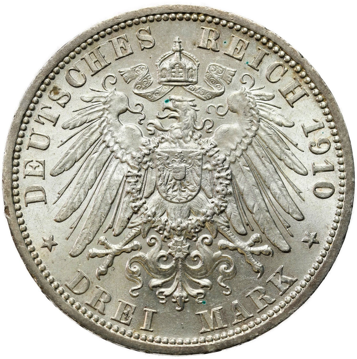 Niemcy, Prusy. Wilhelm II (1888–1918). 3 marki 1910 A, Berlin - WYŚMIENITE
