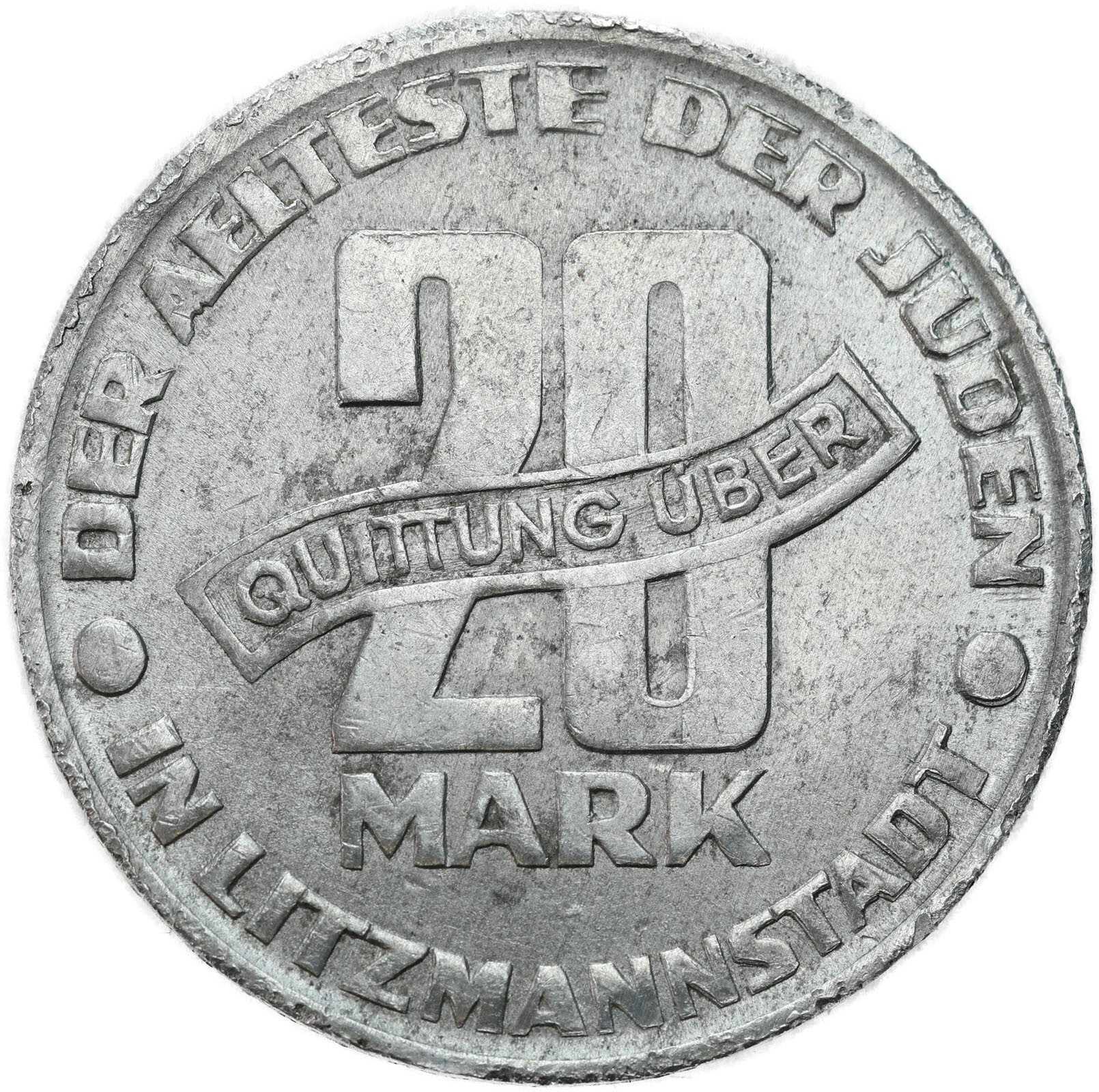 Getto Łódź. 20 marek 1943, aluminium - RZADKOŚĆ