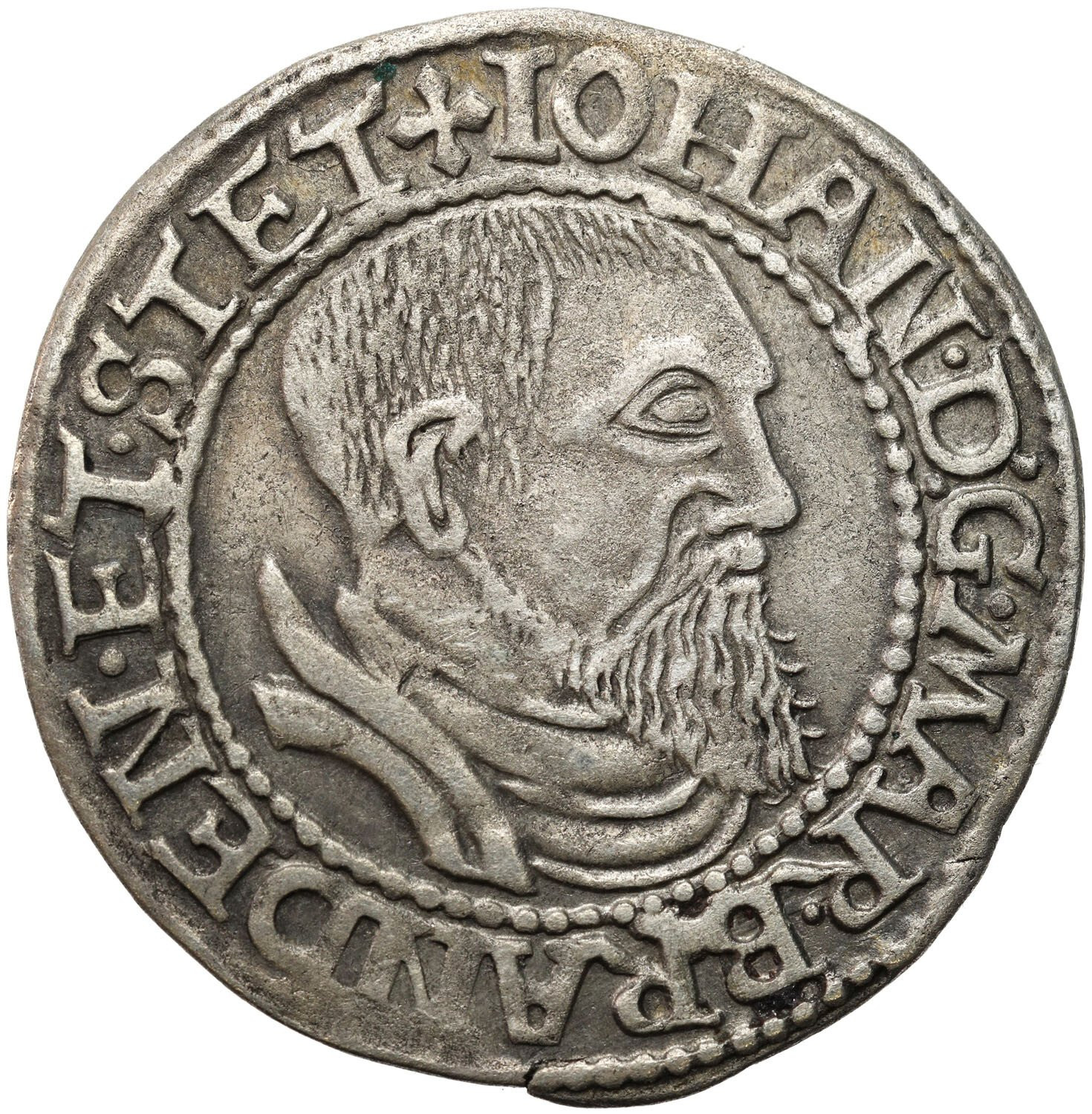 Śląsk, Księstwo Krośnieńskie. Jan Kostrzyński (1535–1571). Grosz 1544, Krosno