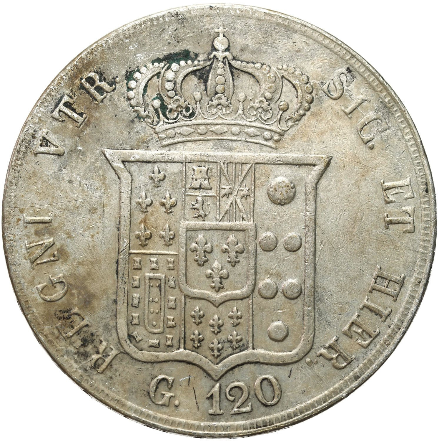 Włochy, Sycylia. Piastra - 120 Grani 1856
