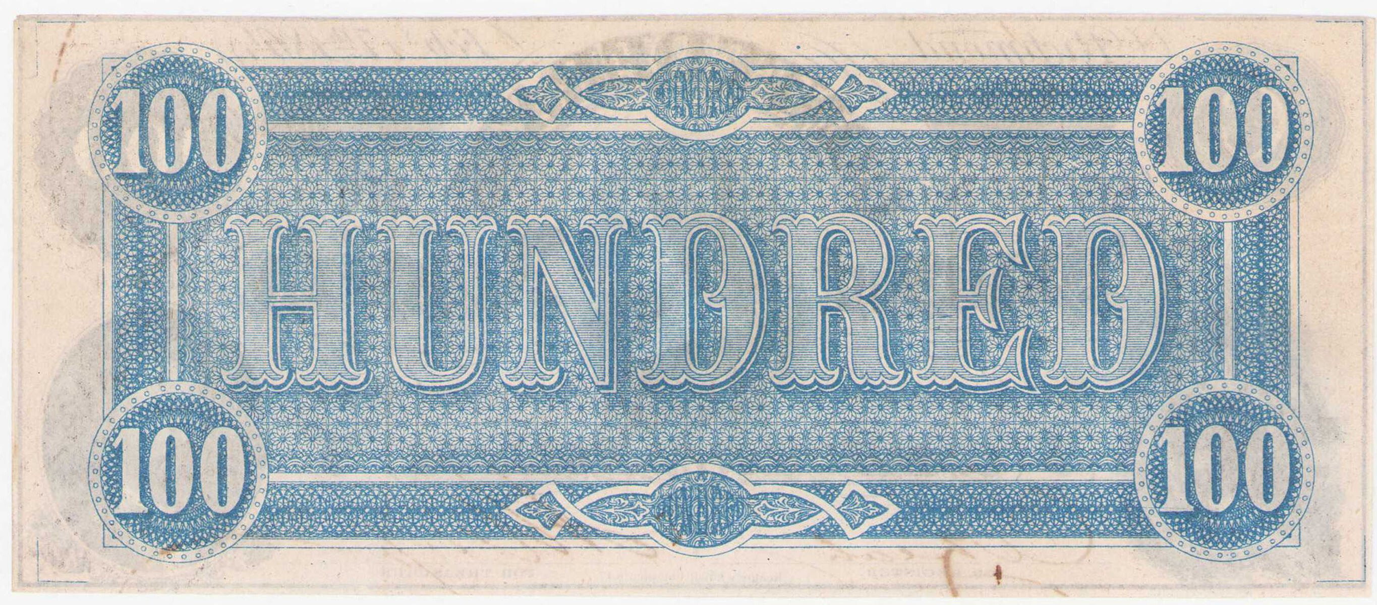 USA. Confederate States of America - Richmond. 100 dolarów 1864 – RZADKI