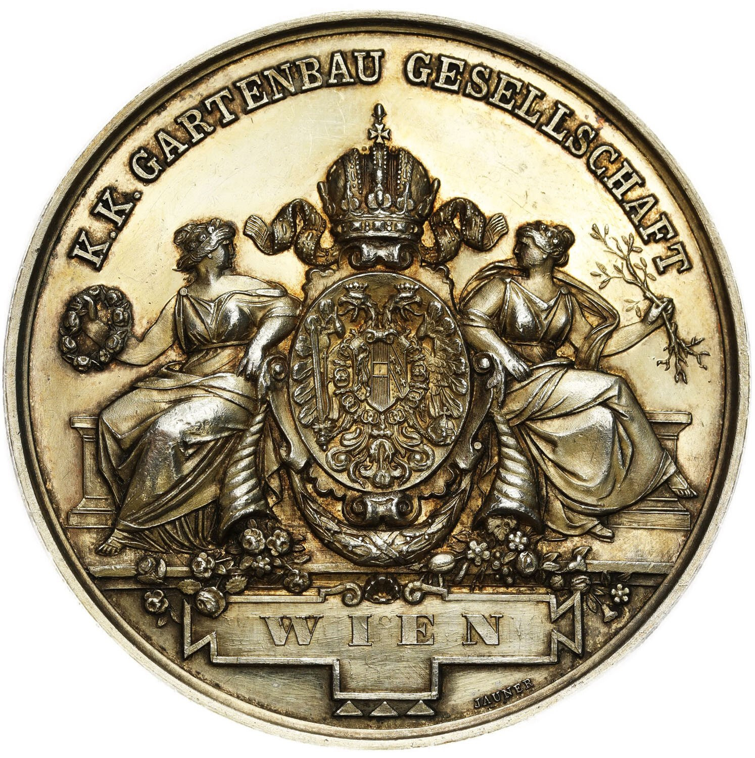 Austria, Wiedeń. Medal Towarzystwa Ogrodniczego 1878, srebro - RZADKI