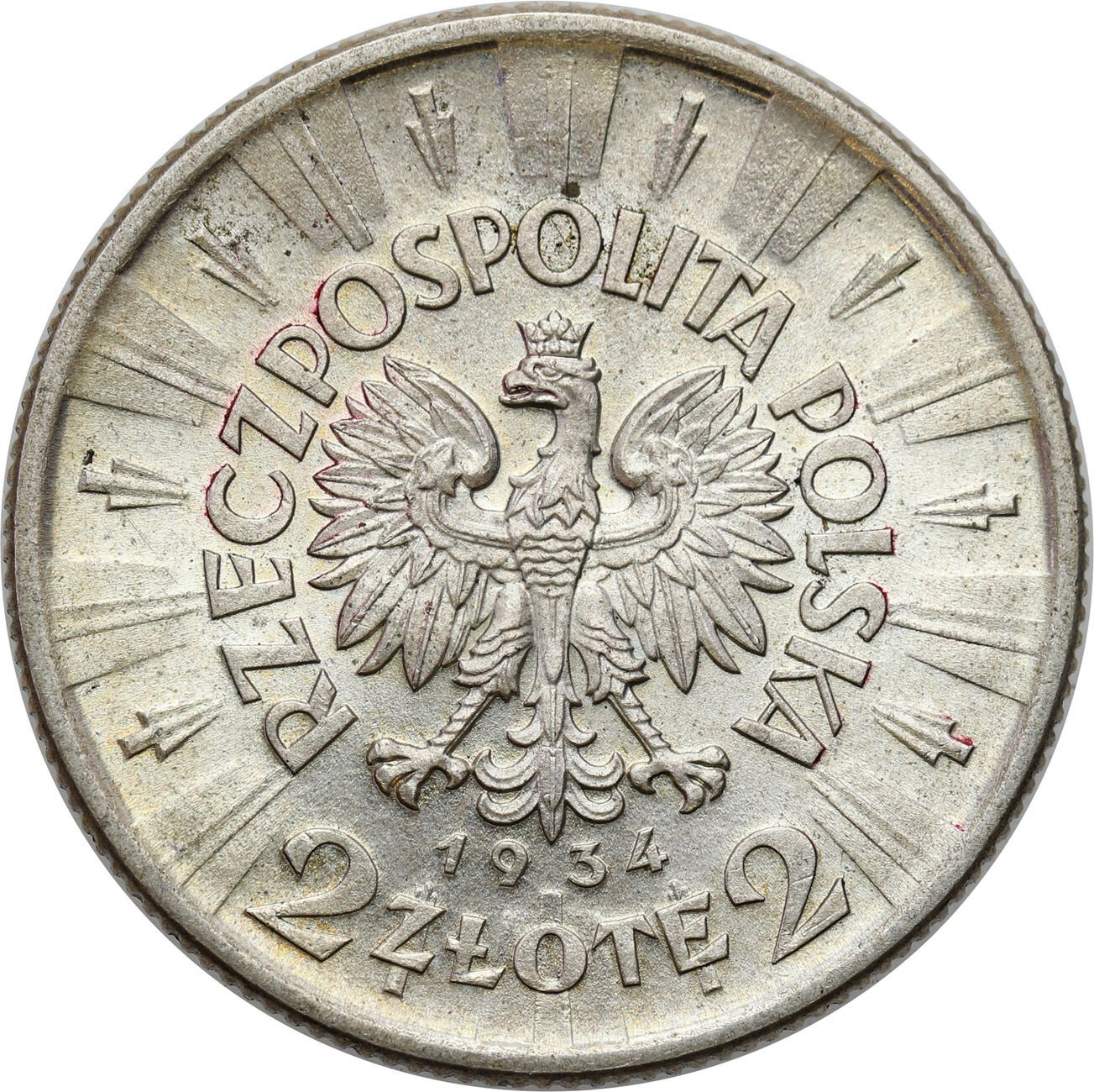 II RP. 2 złote 1934 Piłsudski – PIĘKNE