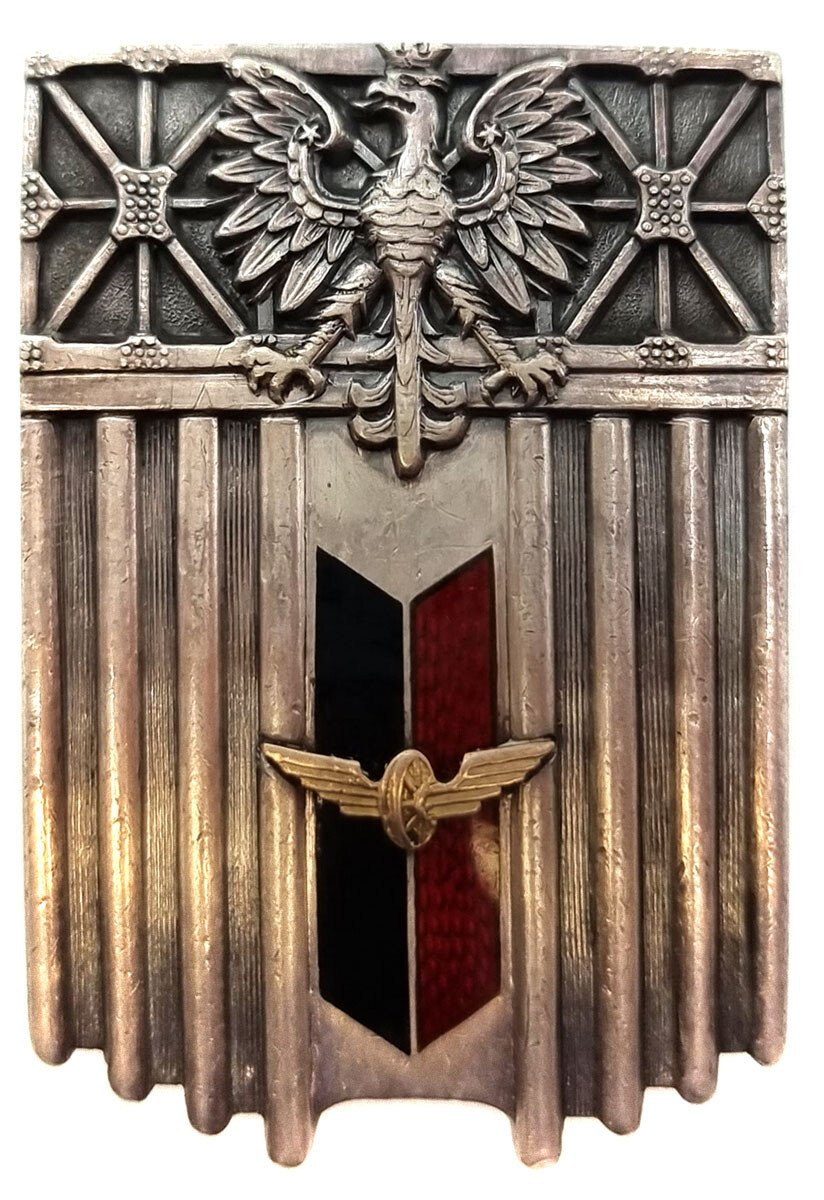 II RP. Odznaka 1 Batalionu Mostów Kolejowych, Kraków - Jabłonka, srebro – RZADKA