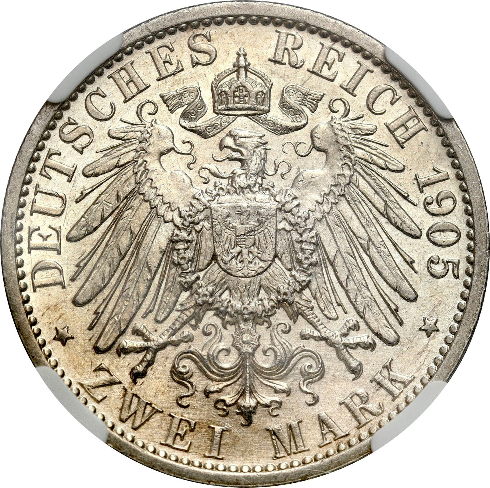 Niemcy. Schwarzburg-Sondershausen, 2 marki 1905 A, Berlin NGC MS61