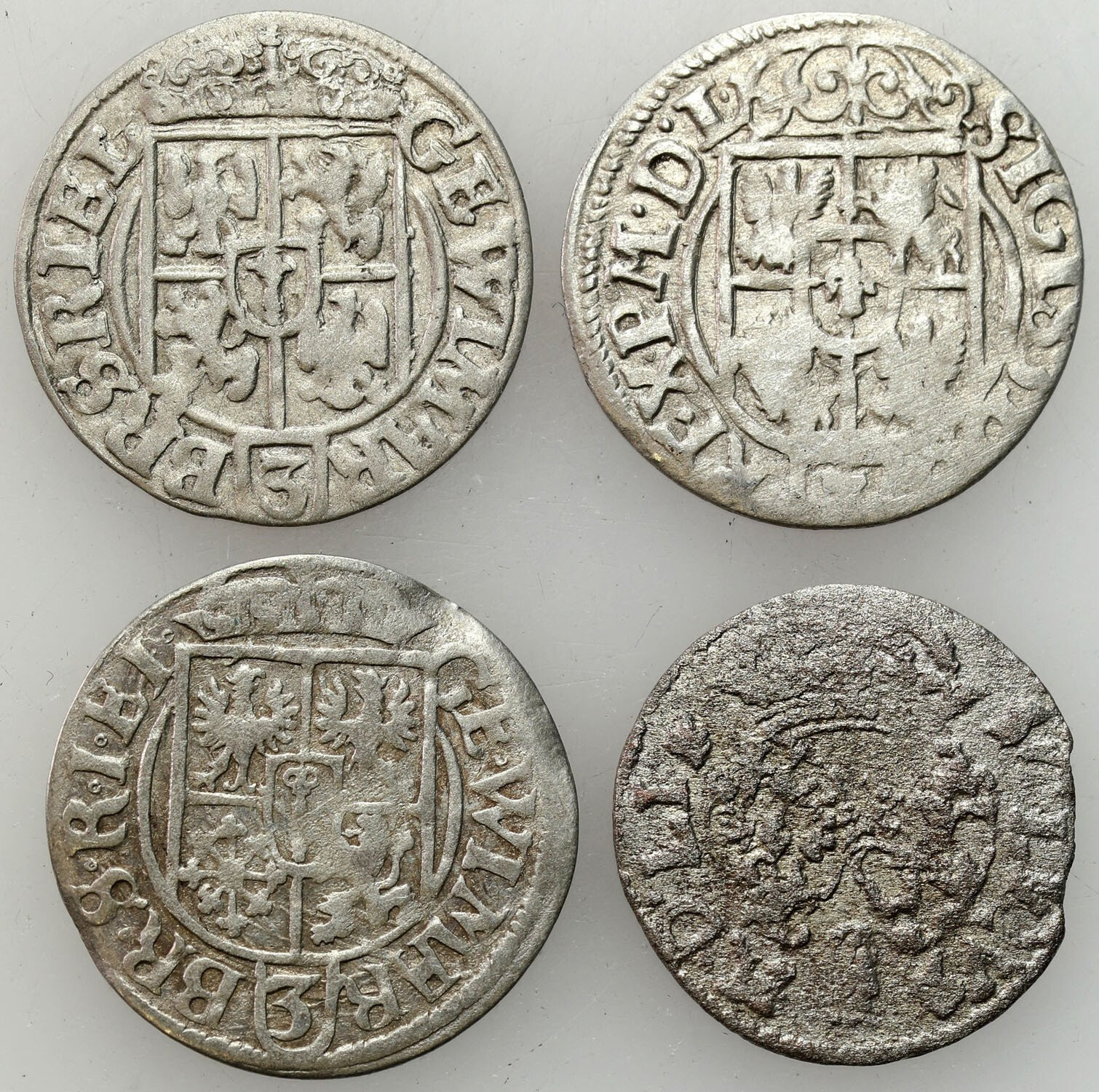 Zygmunt III Waza, Jerzy Wilhelm. Półtorak, Szeląg 1618-1625, zestaw 4 sztuk