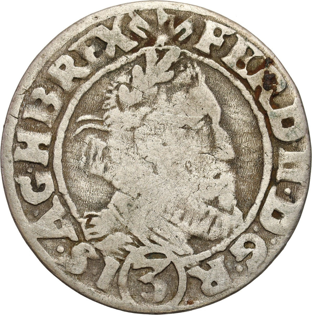 Śląsk, Ferdynand II. 3 krajcary 1630 HR, Wrocław. 