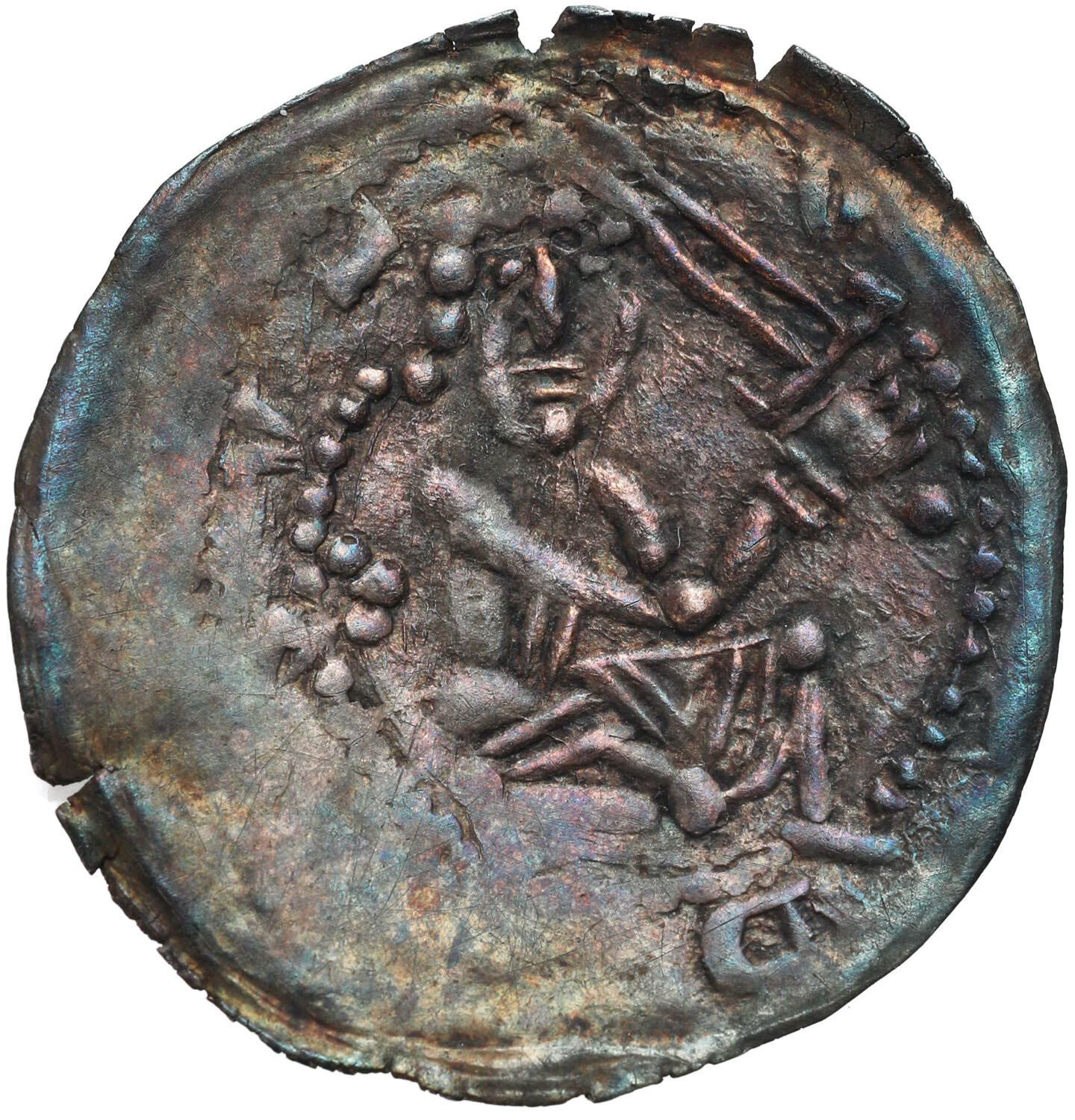 Wielkopolska, Przemysł I (1247-1257) i Bolesław Pobożny (1239-1279). Denar brakteatowy 1239-1249, Gniezno - RZADKOŚĆ