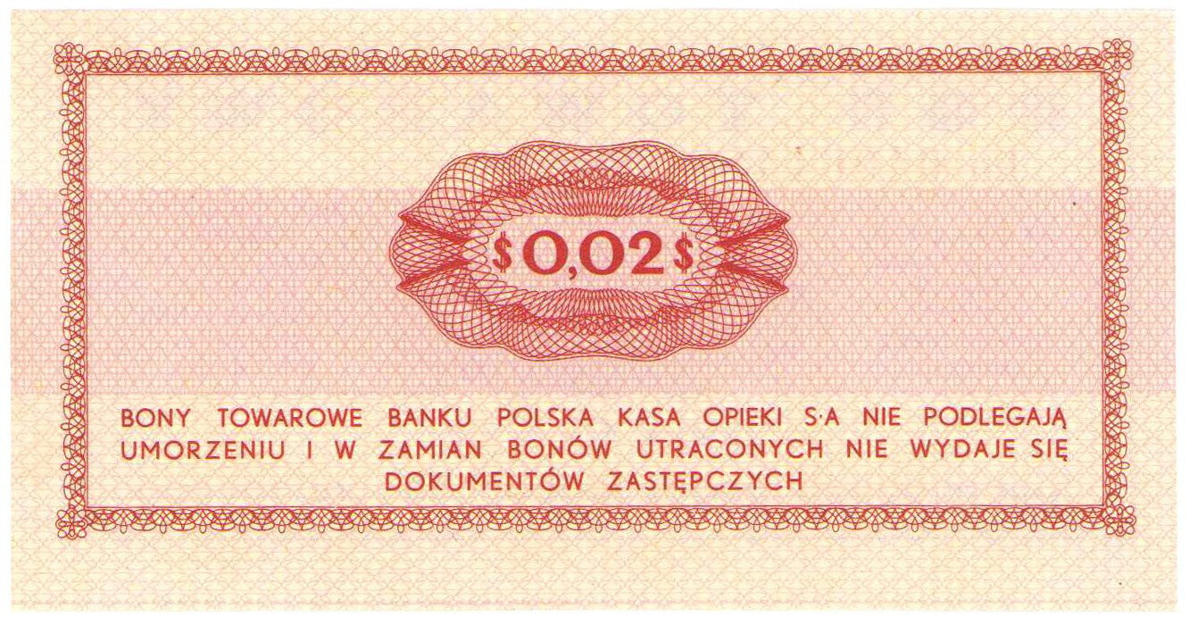 Bank PEKAO S.A. Bon na 2 centy 1969 seria Eo 