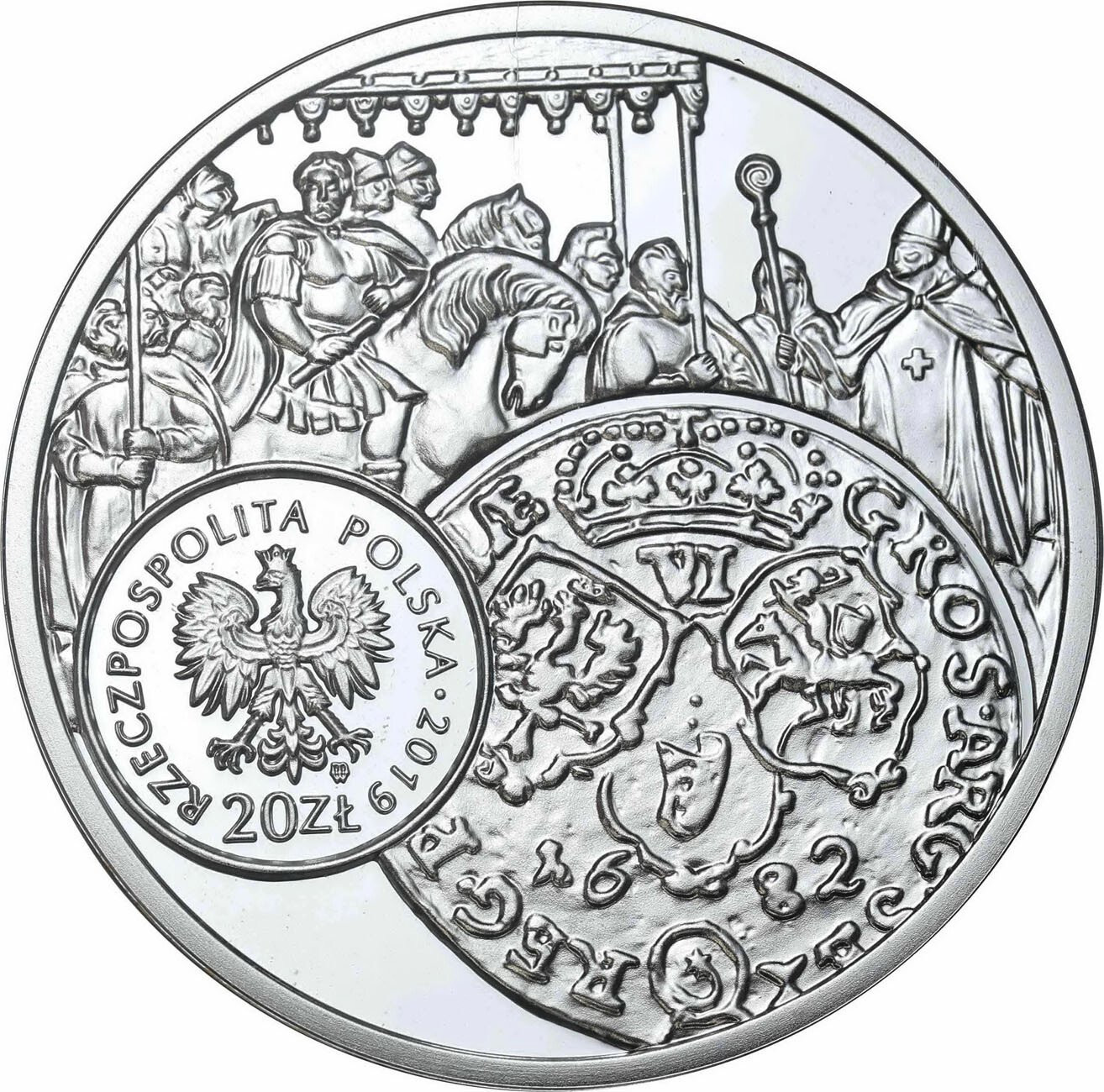 III RP. 20 złotych 2019 szóstak Jana Sobieskiego GCN PR70