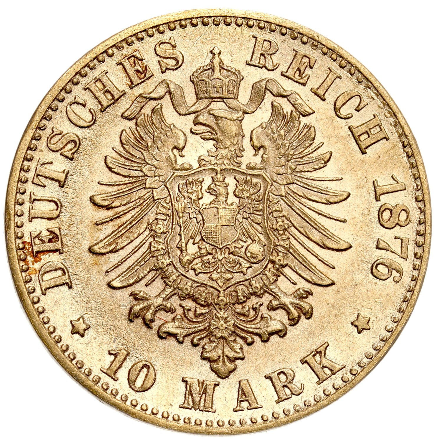 Niemcy, Hesja - Darmstadt. Ludwik III (1848–1877). 10 marek 1876 H, Darmstadt