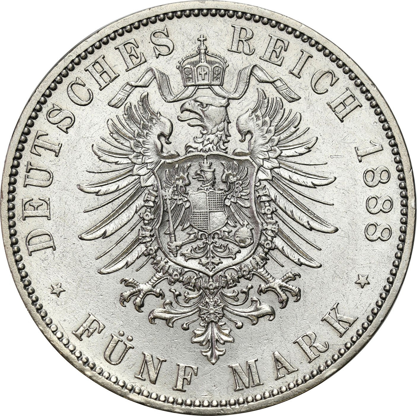 Niemcy, Prusy. 5 marek 1888 A, Berlin