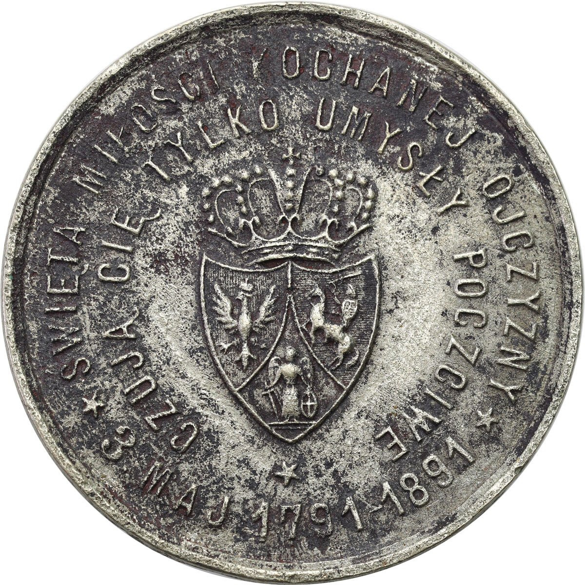 Polska. Medal 100-lecie Konstytucji 3 Maja 1891 – późniejsze wykonanie 